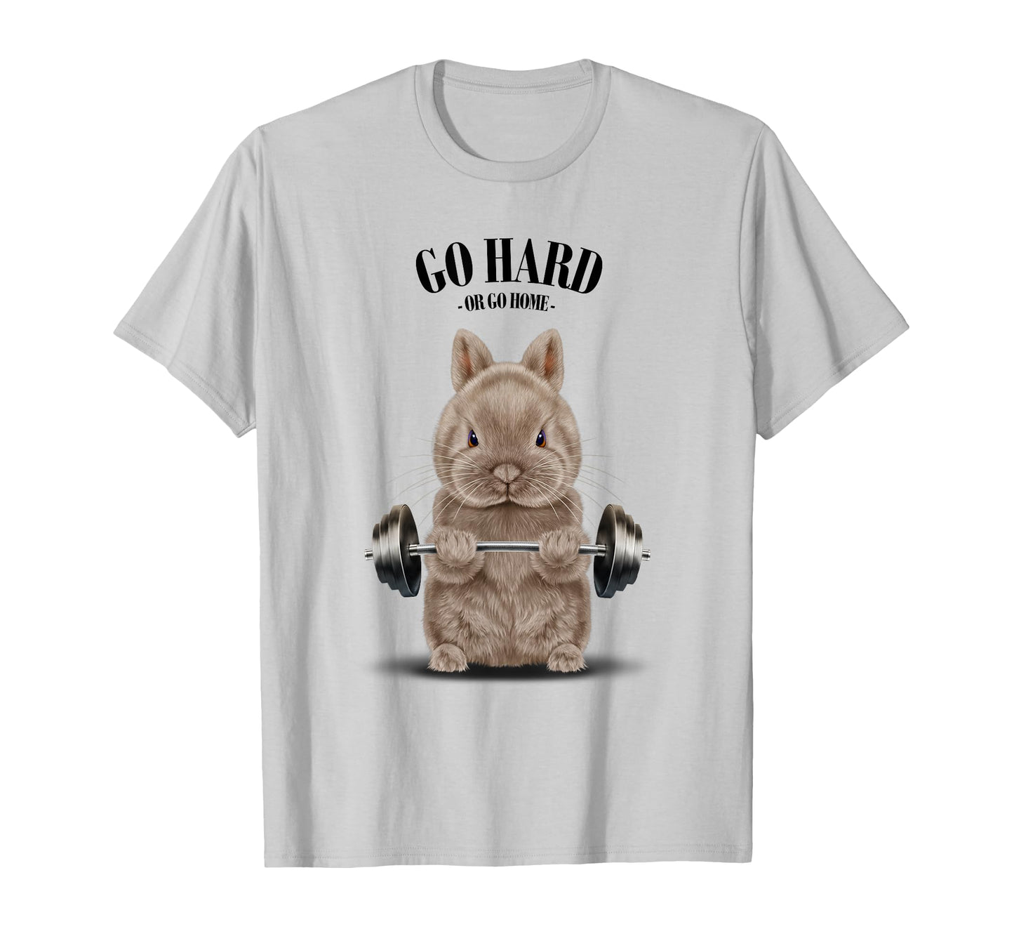 Beige Dwarf Rabbit Muscle Training Weightlifting Fitness T-Shirt