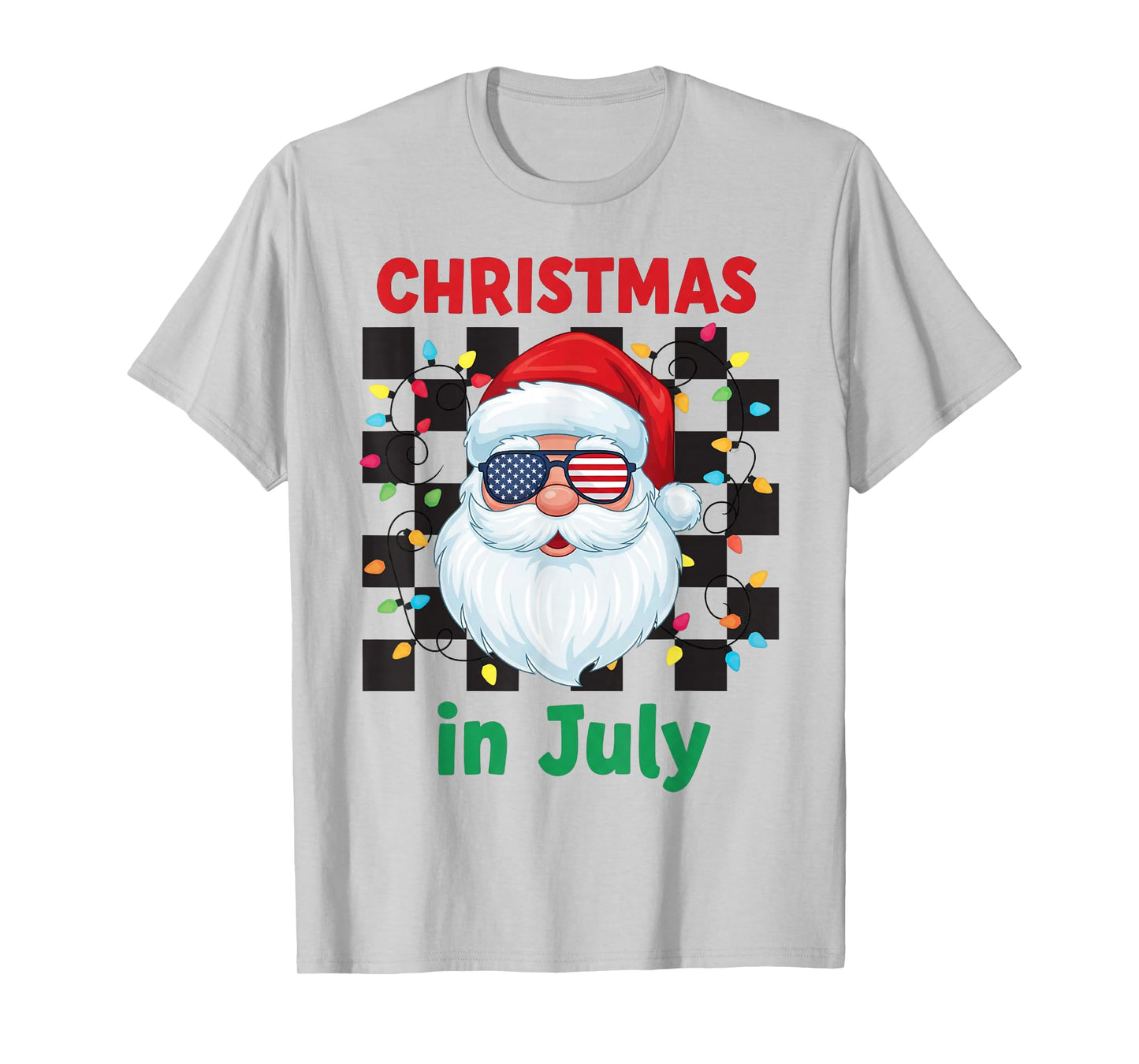 Christmas in July Santa Hat Light Hawaiian Tropical Xmas T-Shirt