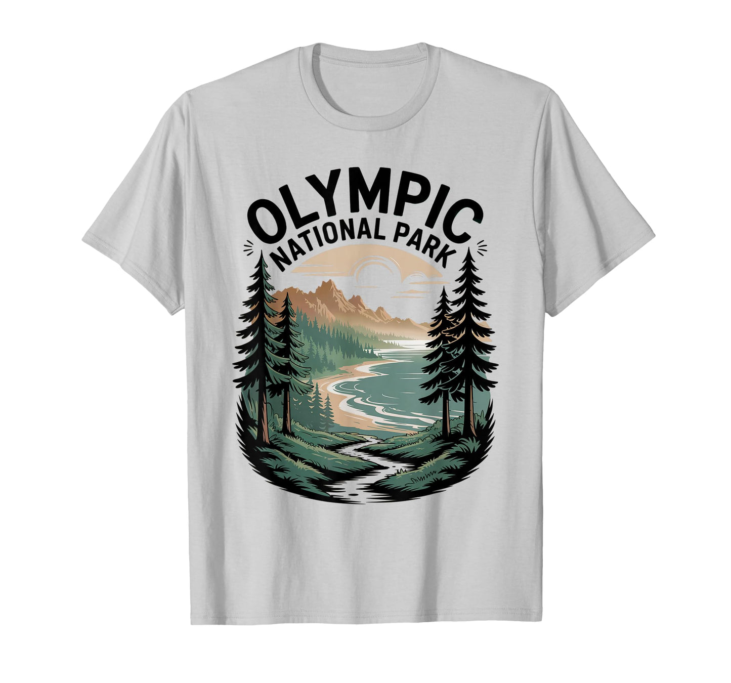 Olympic National Park Retro Camping Hiking US National Park T-Shirt