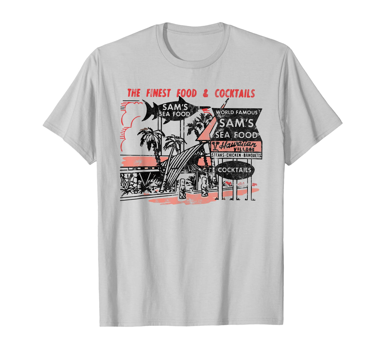 Vintage Sam’s Seafood Tiki Bar 60s Style Polynesian Lounge T-Shirt
