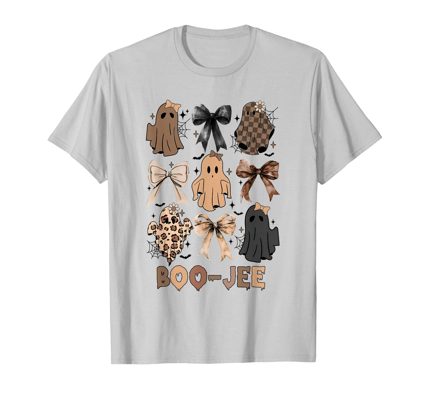 Coquette Boo JEE Ghost Halloween Lace Ghost Leopard Bougie T-Shirt