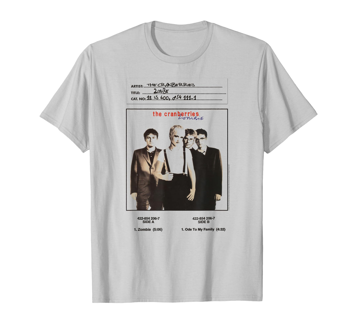 The Cranberries Zombie Vinyl Handwritten Vintage Band T-Shirt