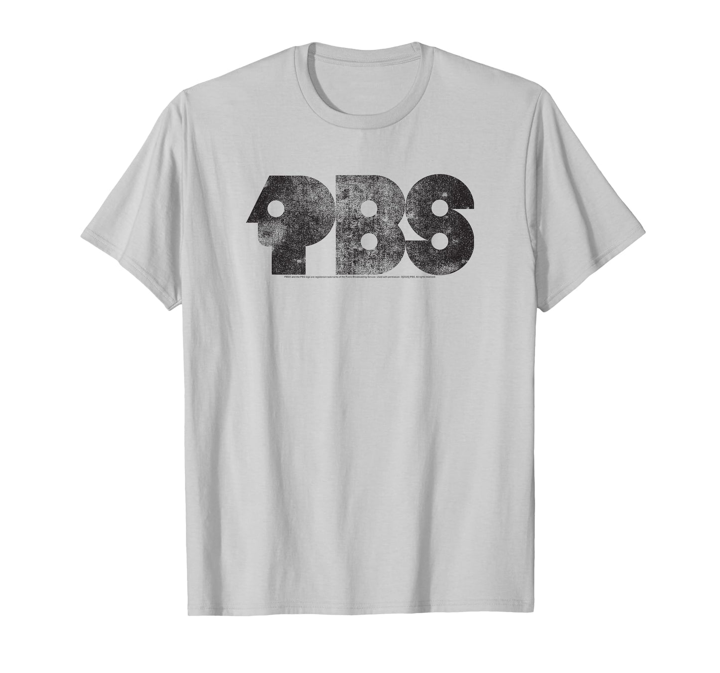 PBS Black Distressed Retro Logo Public Broadcasting Service T-Shirt