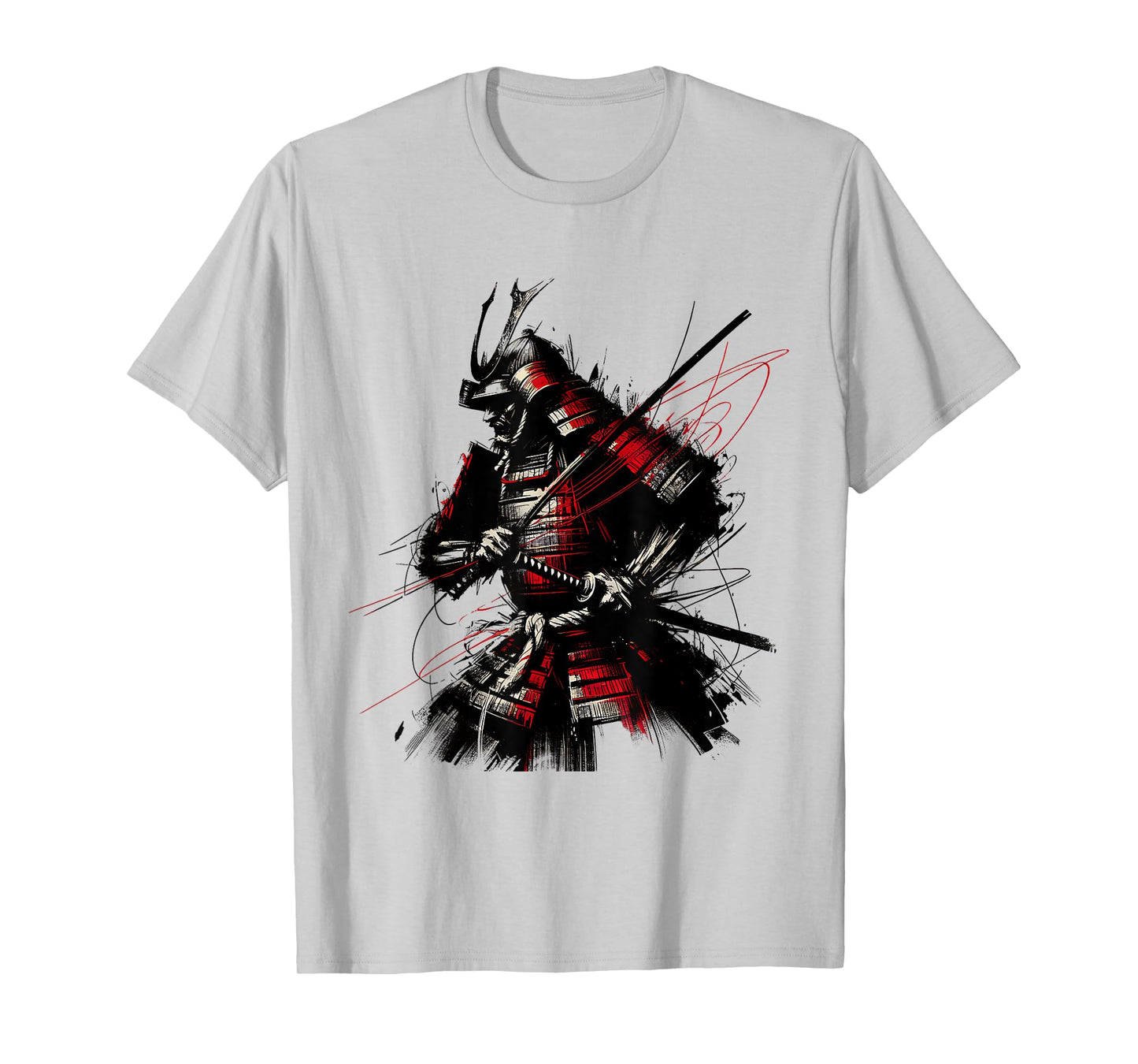 Samurai Brush Stroke Japanese Art Samurai Vintage Fighter T-Shirt