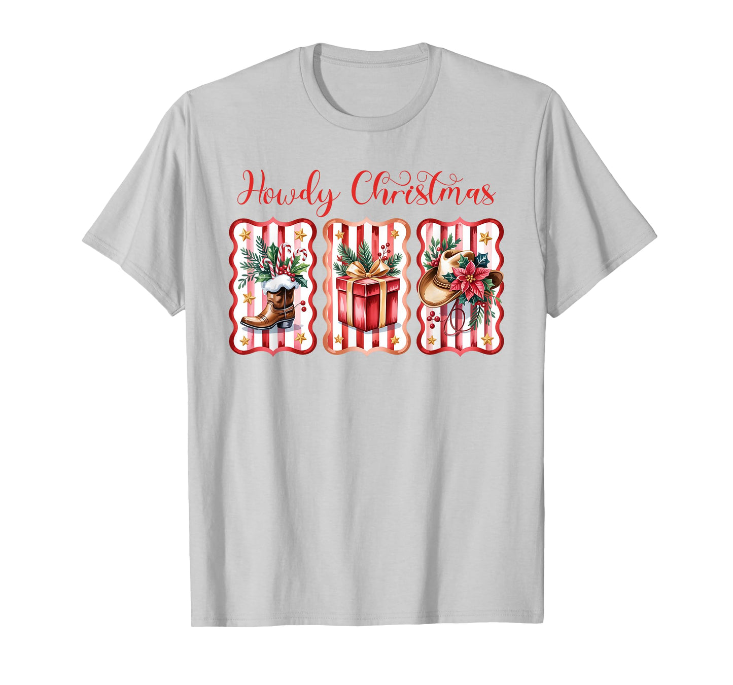 Howdy Christmas Western Coquette Bow Cowboy Cowgirl Santa T-Shirt