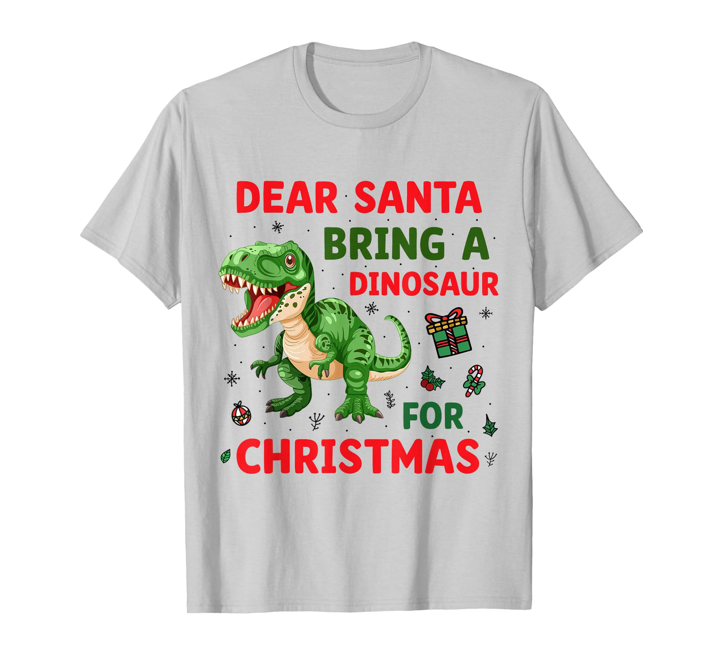Dear Santa Bring A Dinosaur for Christmas Day Funny Kids T-Shirt