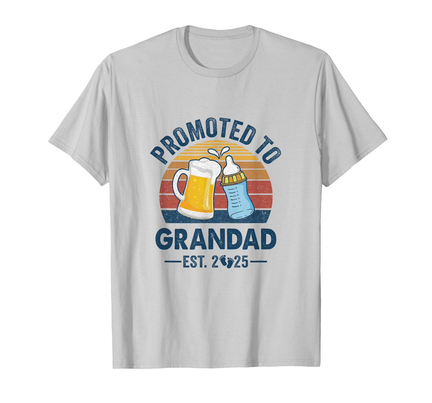 Promoted To Grandad Est 2025 First Time Fathers Day Vintage T-Shirt