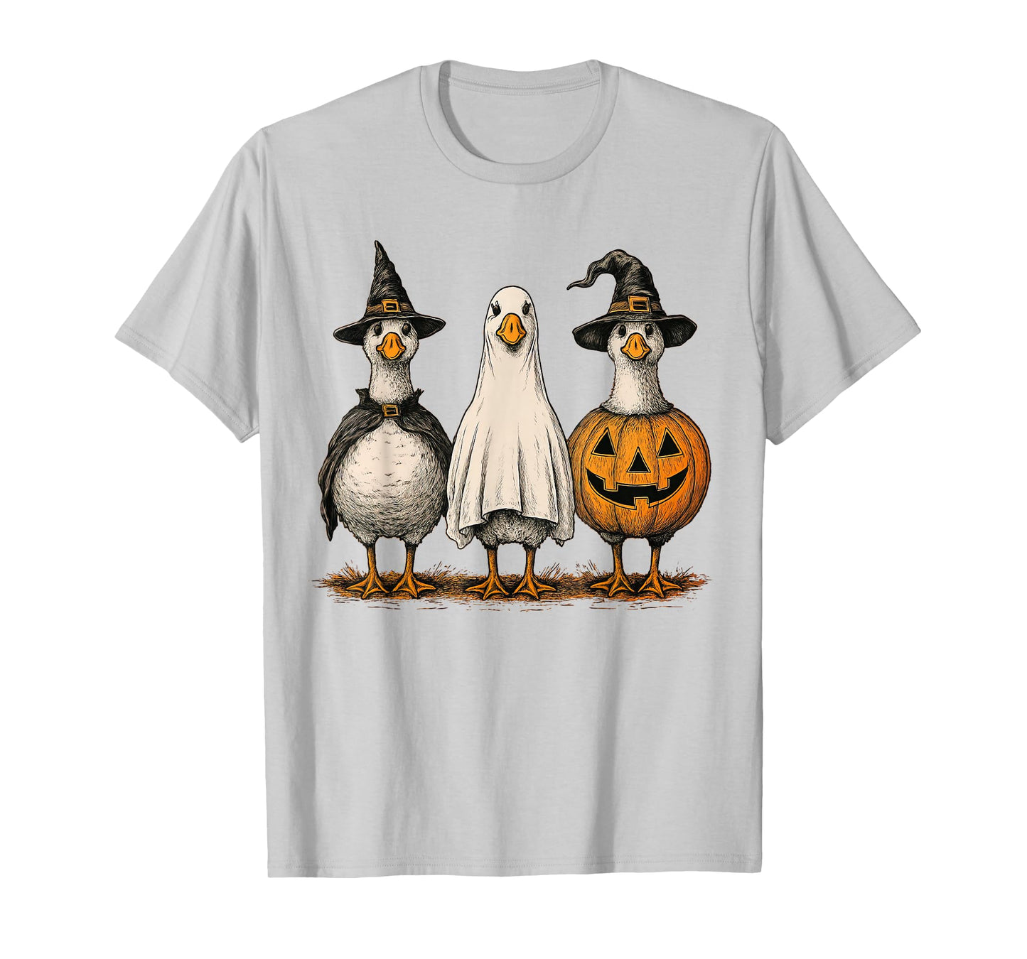 Funny Silly Goose Halloween Ghost Pumpkin Witch T-Shirt