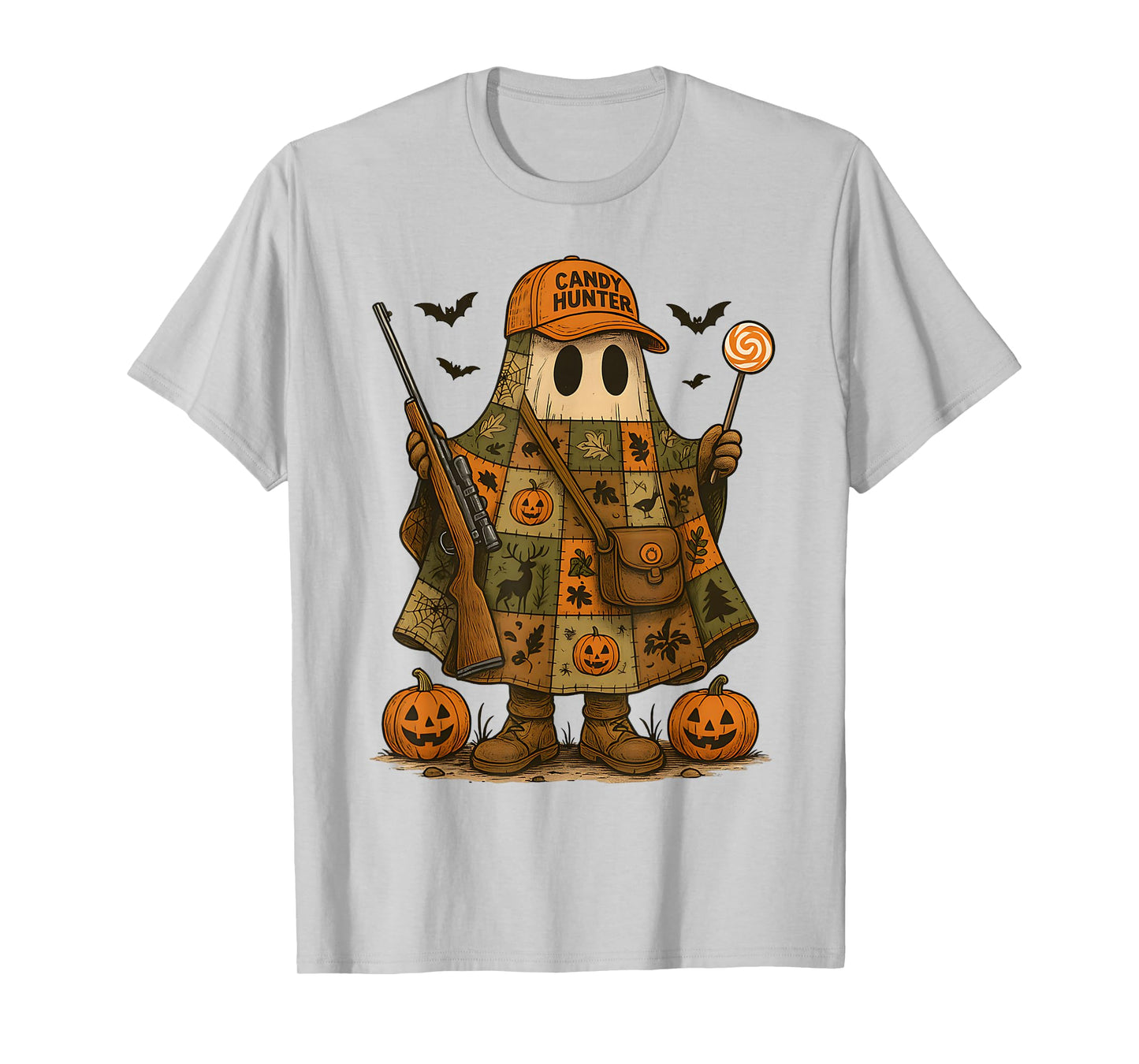 Candy Hunter Camouflage Camo Ghost Hunting Season Halloween T-Shirt