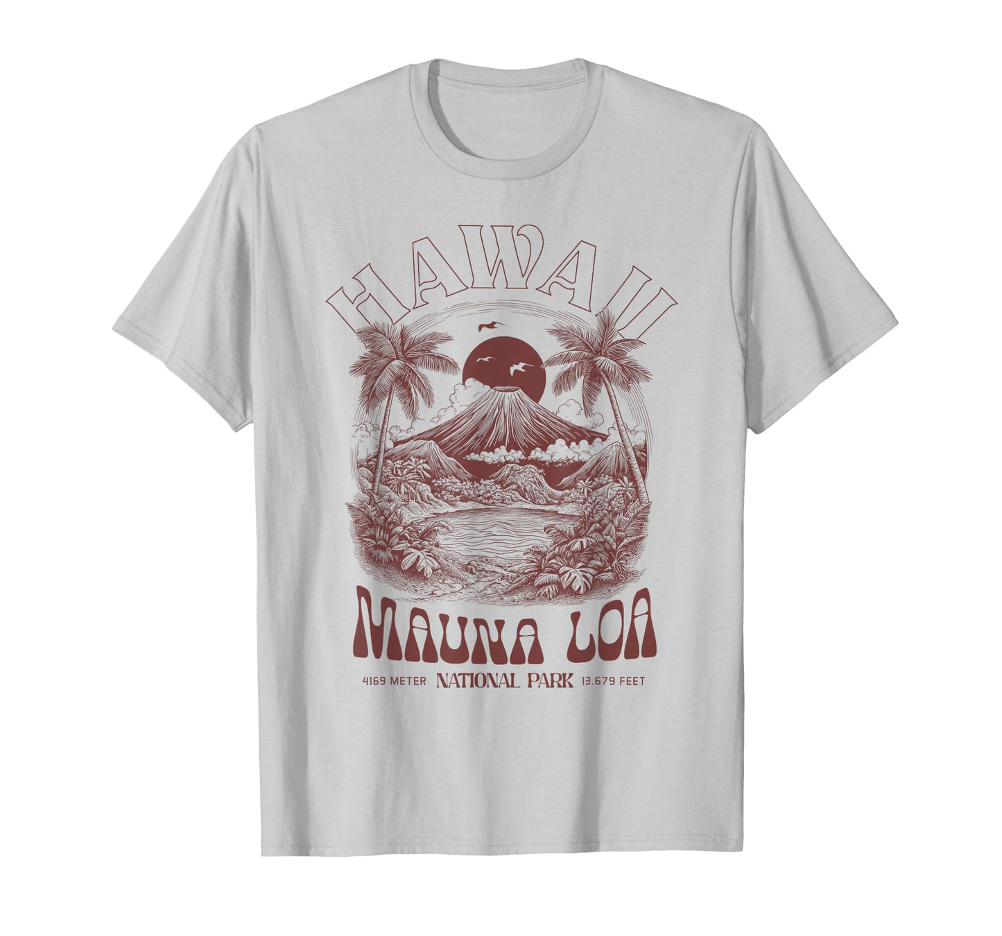 Hawaii Volcano Vintage Outdoor Mountain Hiking T-Shirt