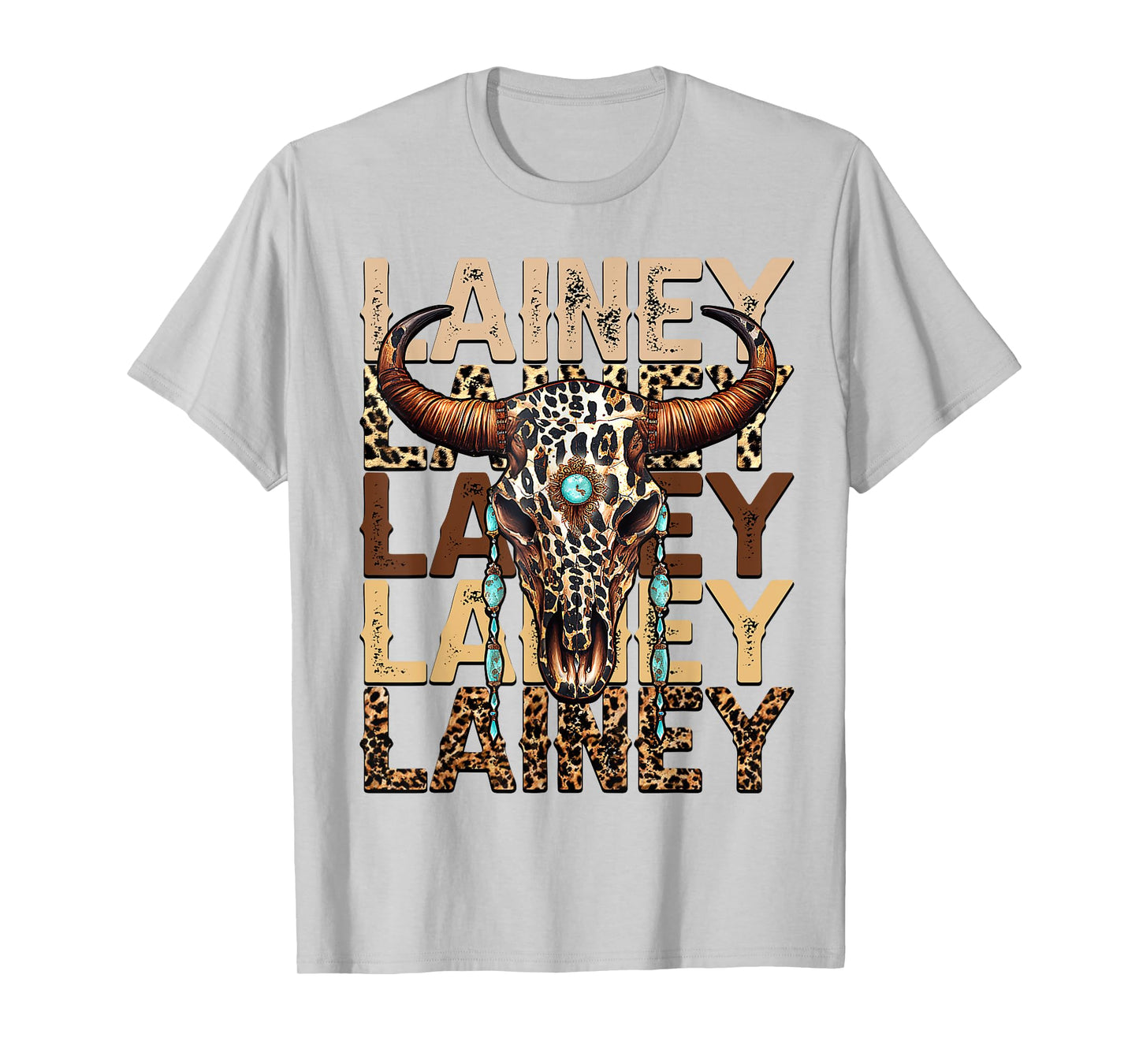 Retro Cow Skull Lainey Name Cowgirl Personalized Western T-Shirt