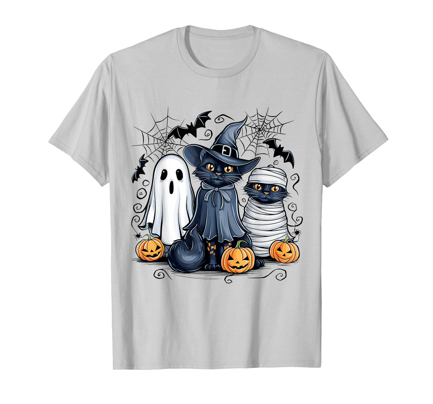 Retro Black Cat Pumpkin Halloween Costume Fall Autumn Season T-Shirt