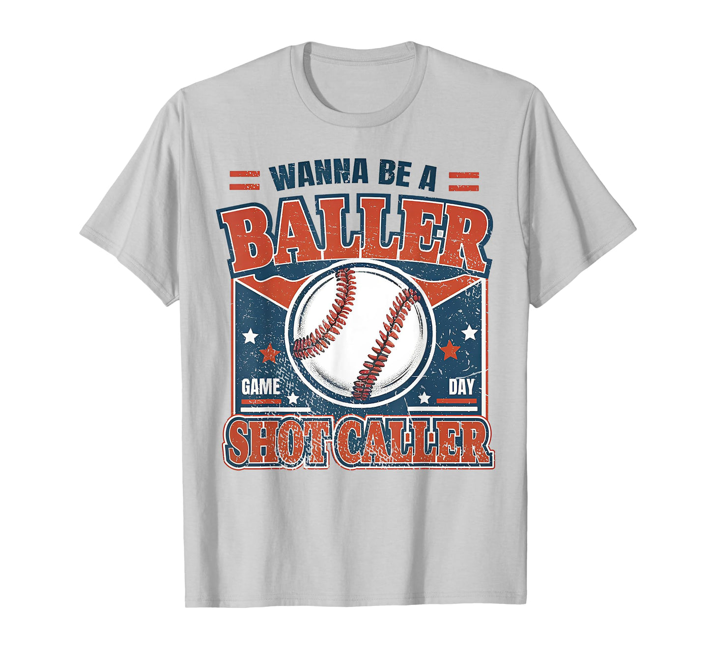 Wanna Be A Baller Shot Caller Retro Baseball T-Shirt