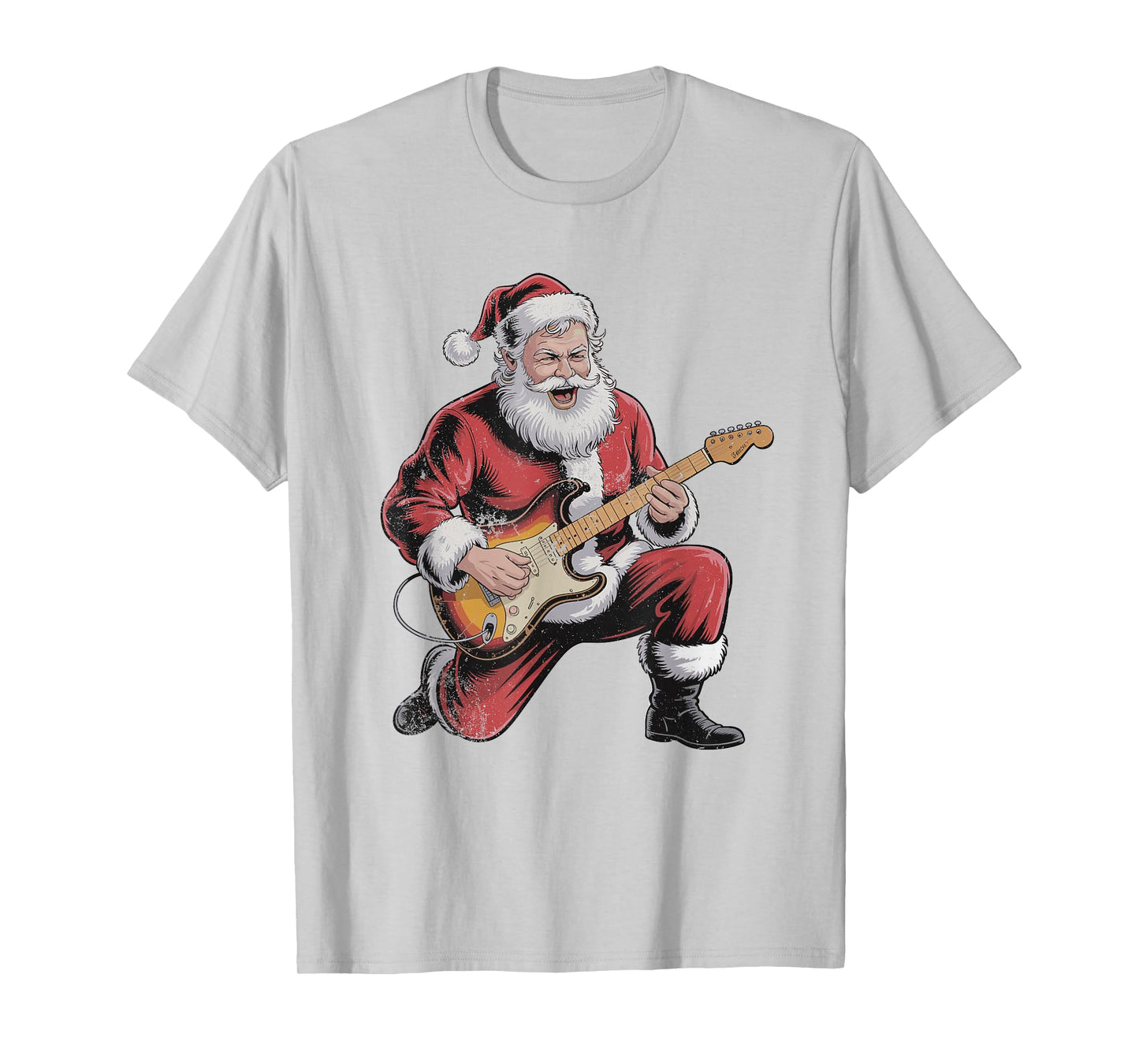 Vintage Santa Playing Guitar Retro 90s Chrismas Holiday T-Shirt