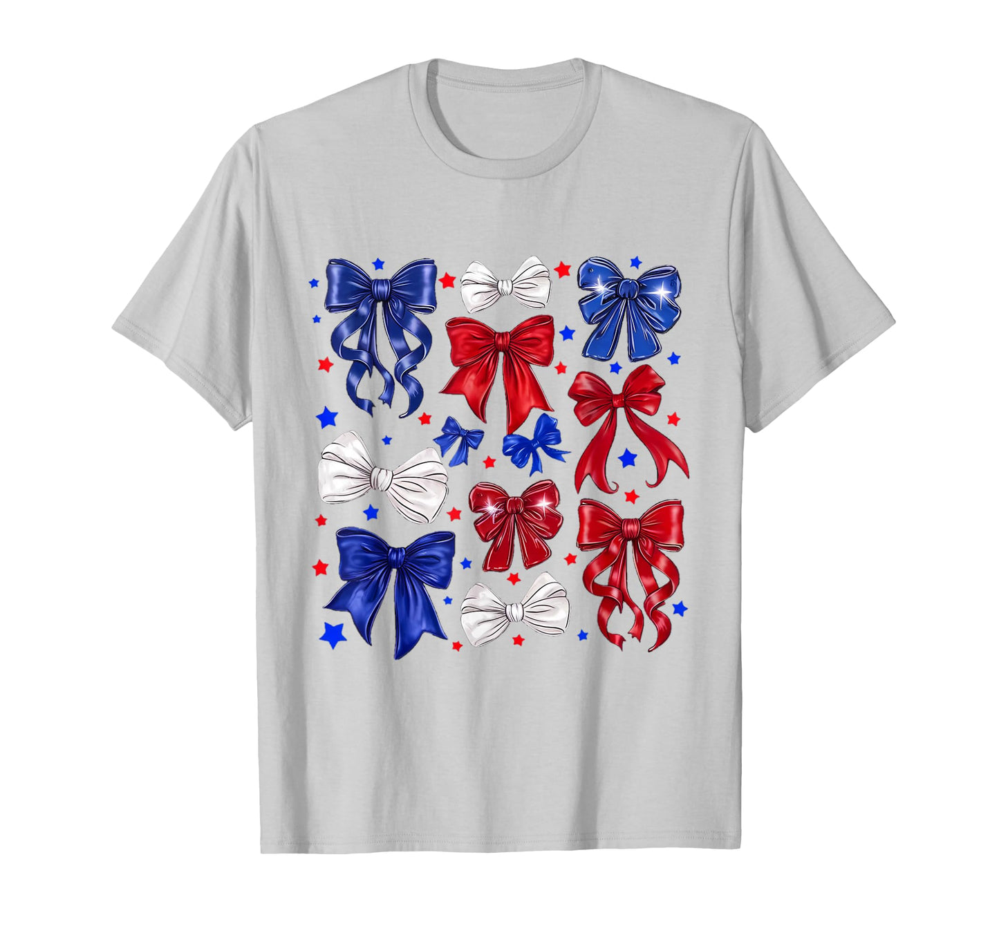 Coquette Red White & Blue Patriotic Bows Retro July 4th T-Shirt