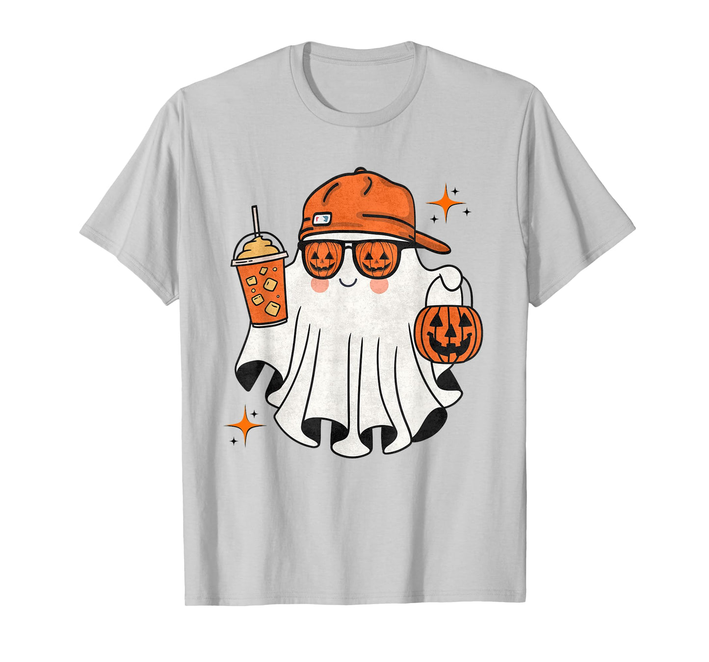 Funny Kids Halloween Boo Ghost Pumpkin Glasses Coffee Boys T-Shirt