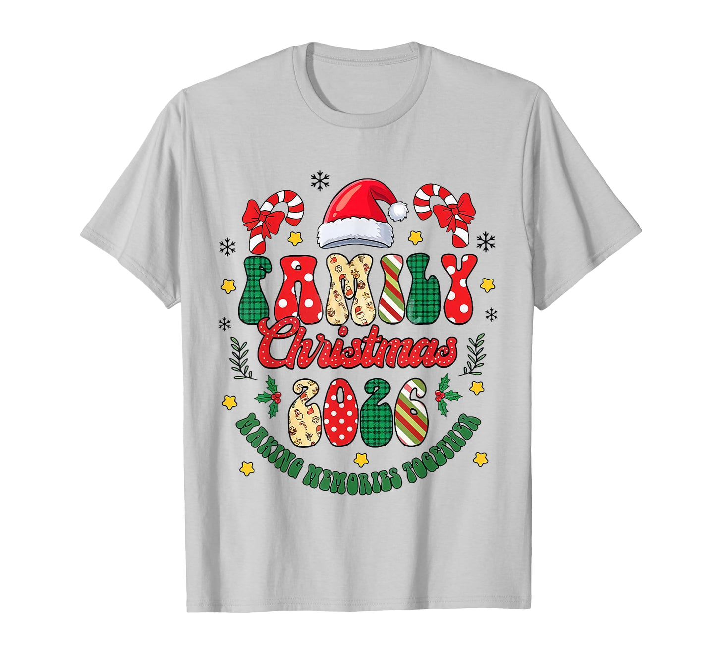 Family Christmas 2026 Santa Hat Matching Outfit Xmas Squad T-Shirt