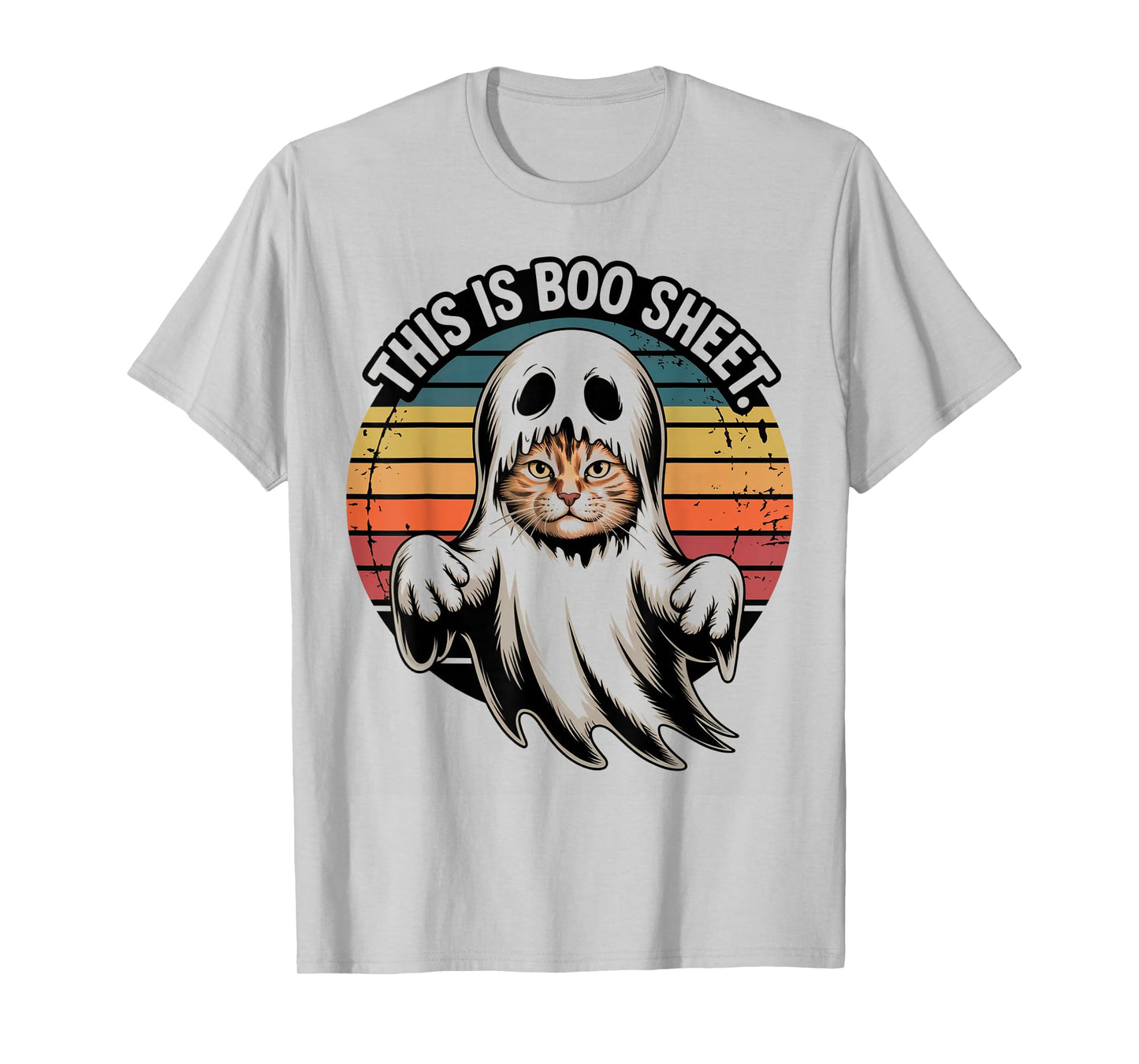 I'm just here for The boos Halloween Women Ghost Funny cat T-Shirt