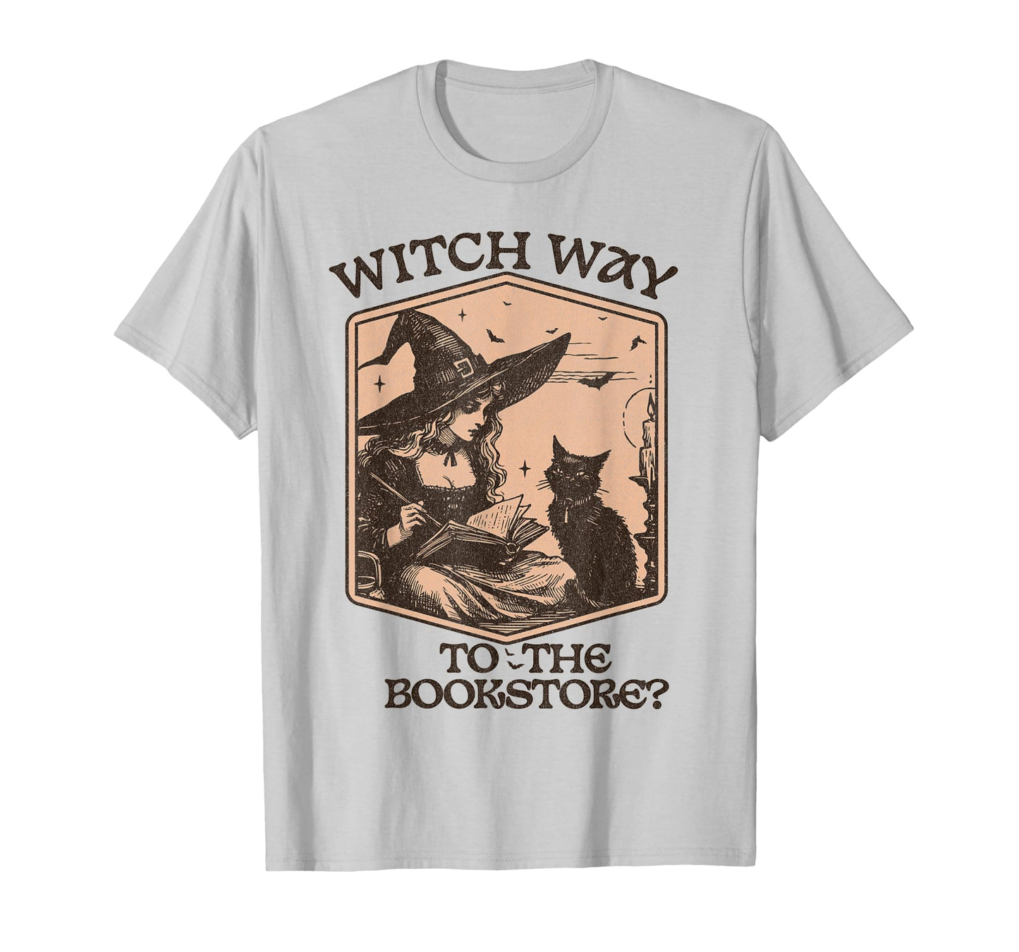Halloween Book Lover Witch Way to The Bookstore Tee T-Shirt