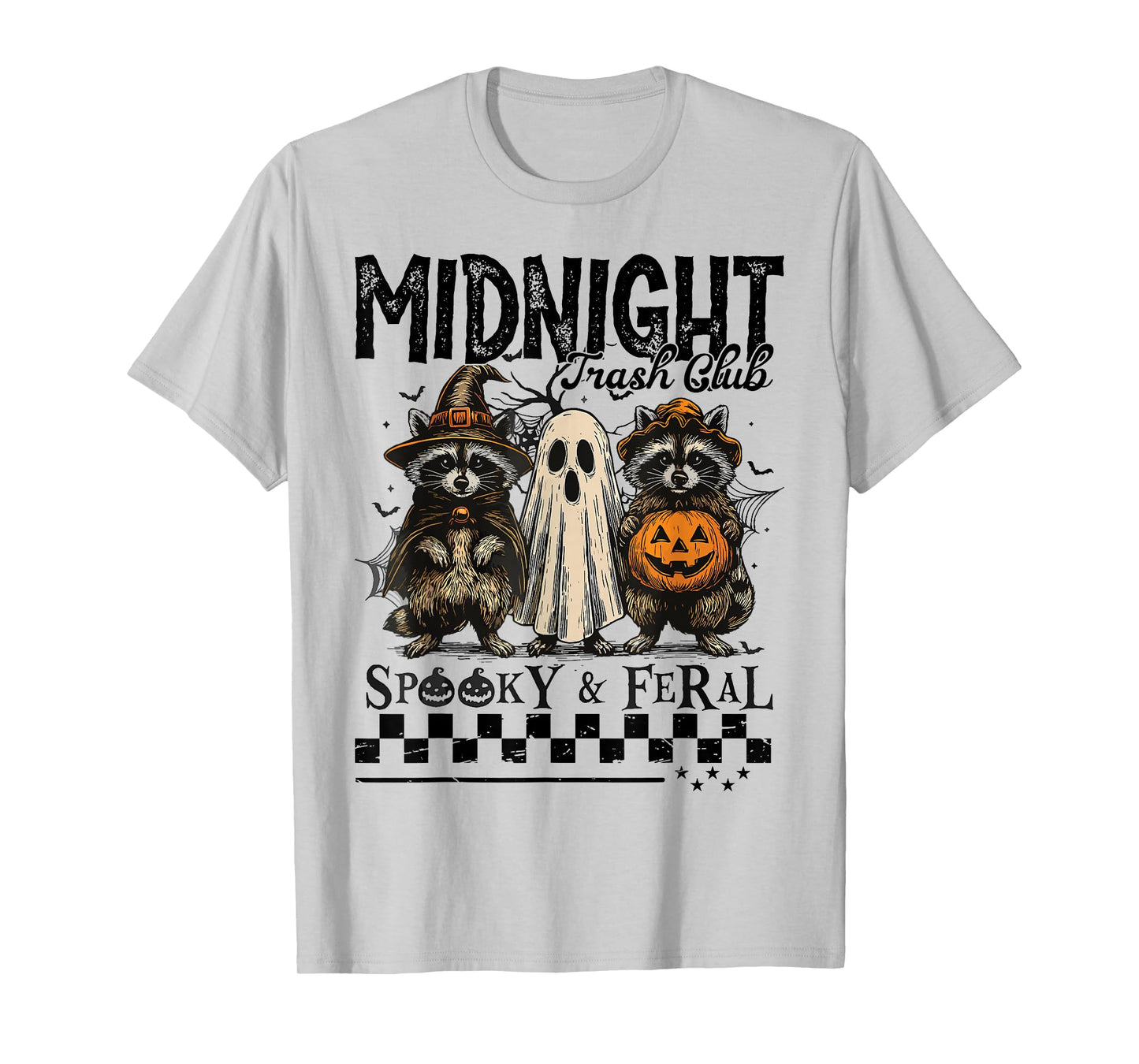 Halloween Midnight Trash Club Spooky Feral Raccoon Ghost T-Shirt