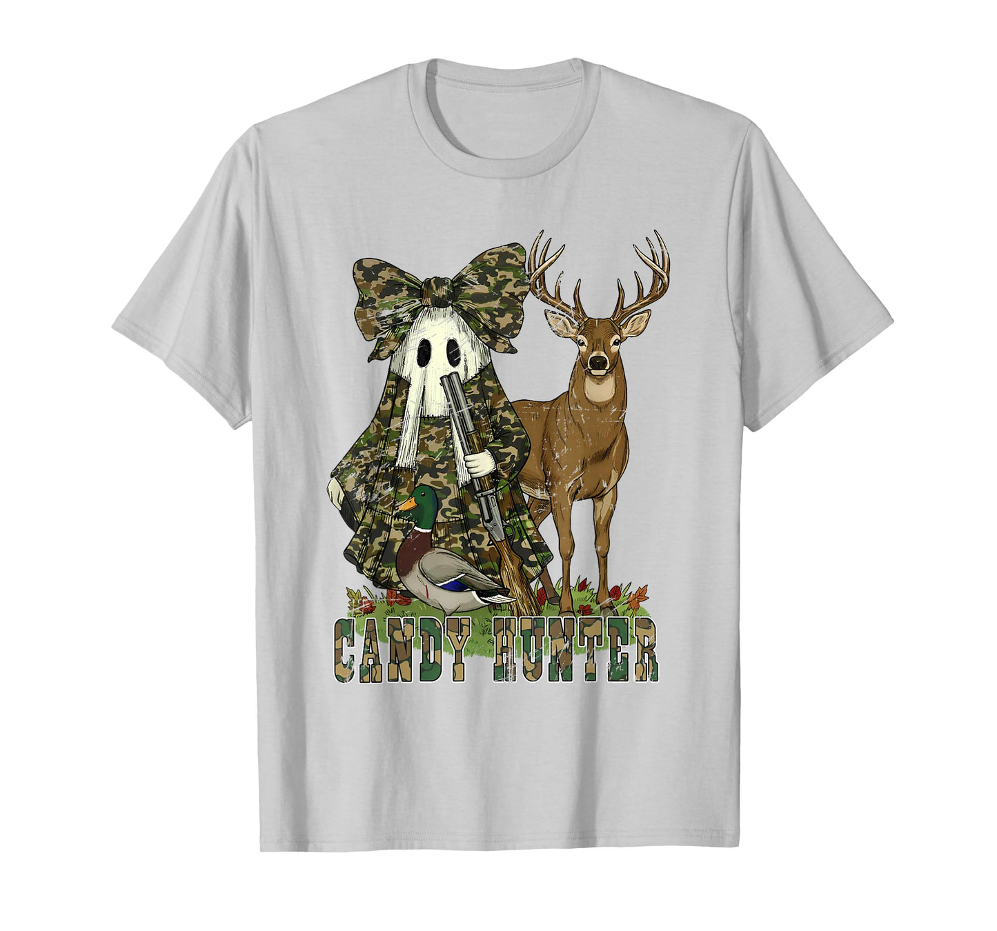Candy Hunter Camouflage Camo Ghost Hunting Season Halloween T-Shirt