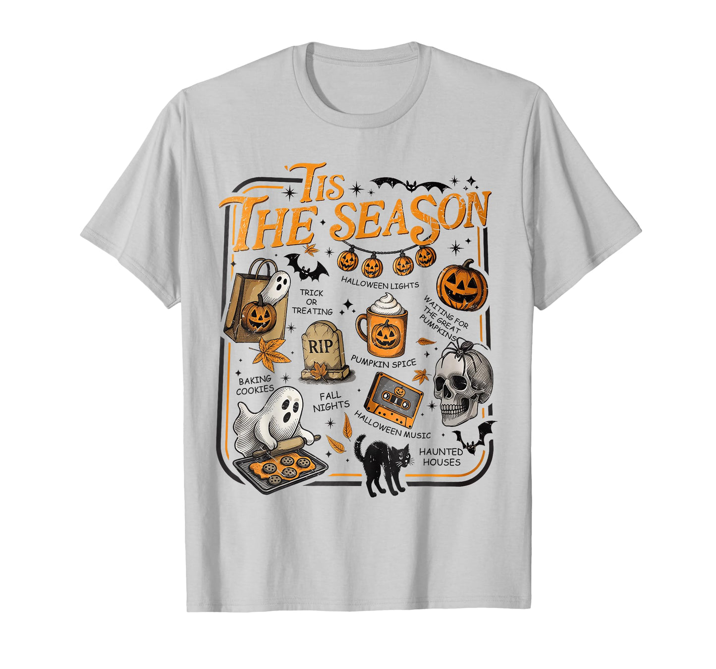 Halloween Vibes Spooky Season Pumpkin Witch Tis The Season T-Shirt