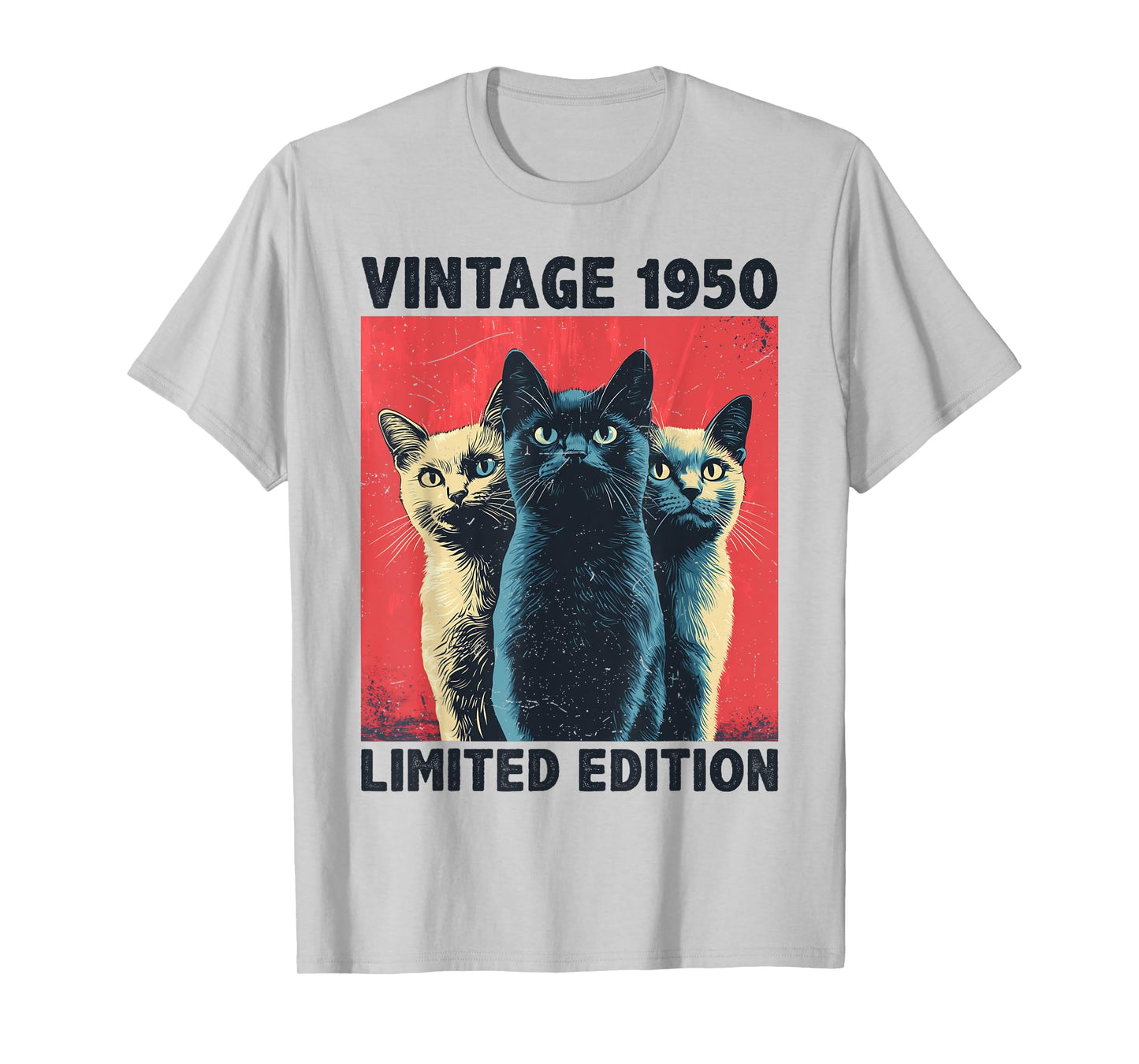 75 Years Old Gift Vintage 1950 Cat Lover 75th Birthday Funny T-Shirt for Men Women Kids