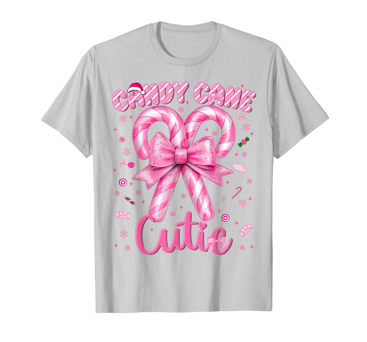 Candy Cane Cutie Coquette Pajamas Pjs Christmas Xmas Women T-Shirt