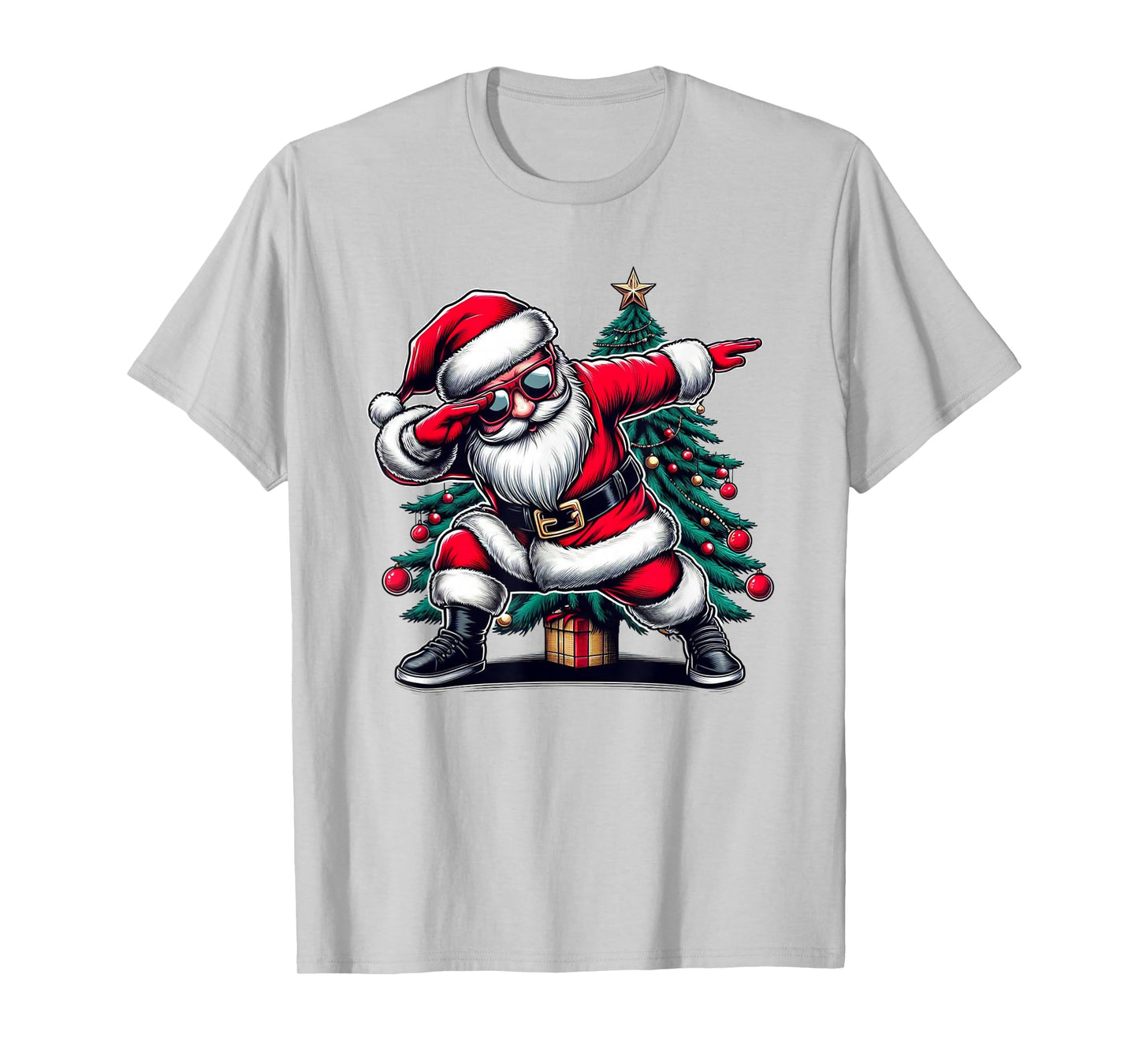 Dabbing Santa Claus Christmas Tree Funny Xmas Dab Boys Kids T-Shirt
