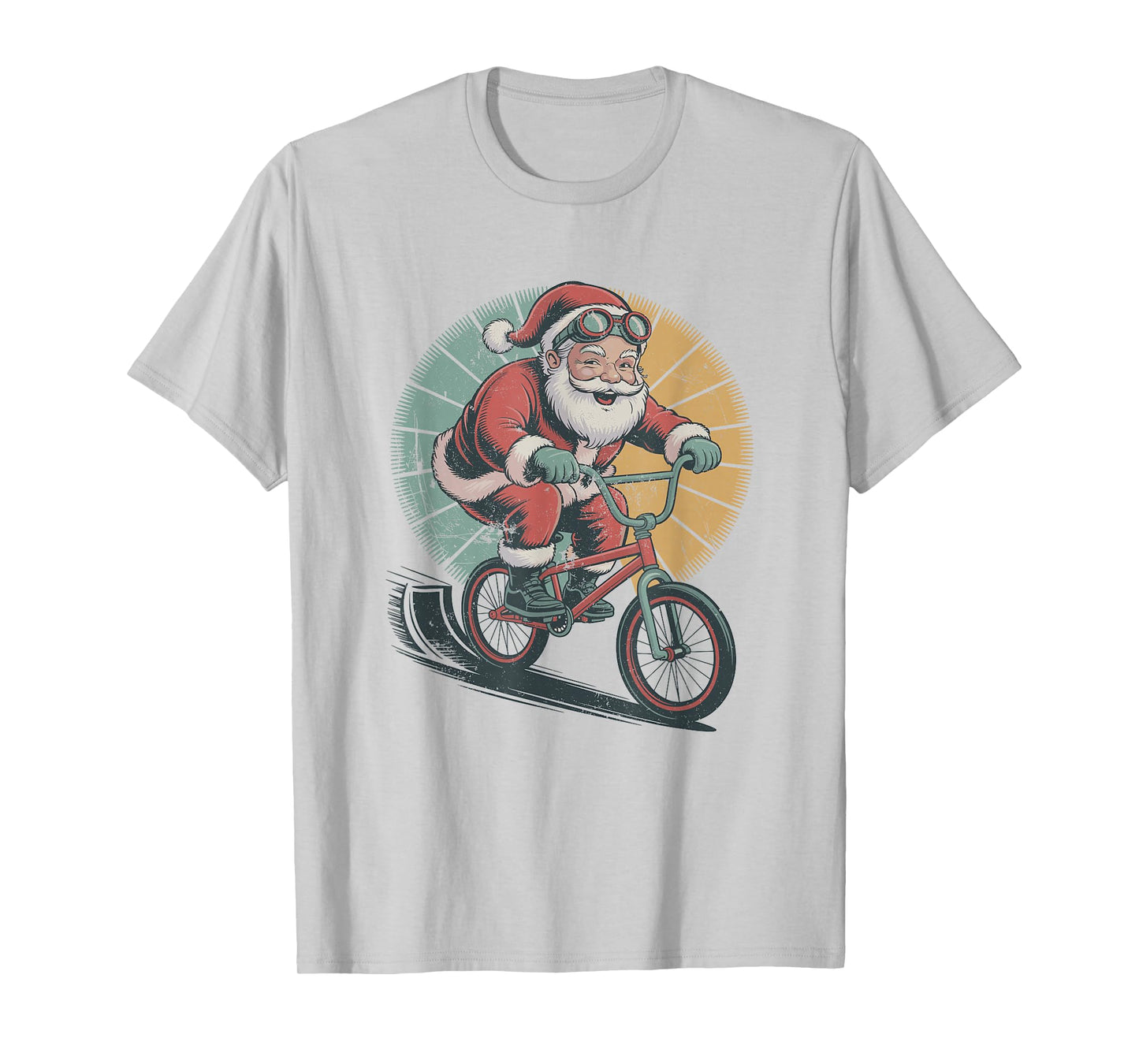 Vintage Santa Playing BMX Retro Christmas Holiday Sports T-Shirt