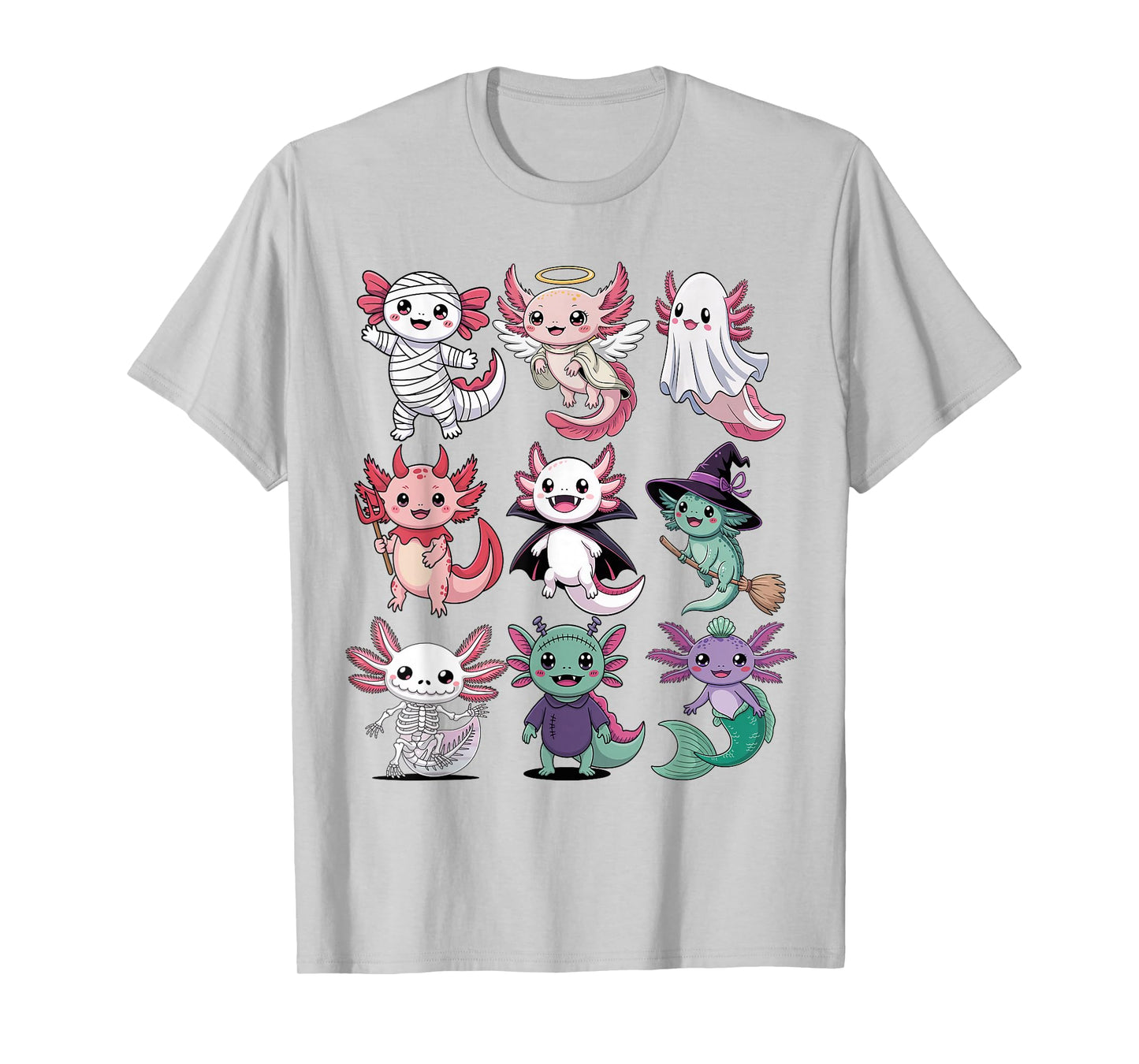 Halloween Axolotl T-Shirt - Cute Spooky Axolotls Costume T-Shirt
