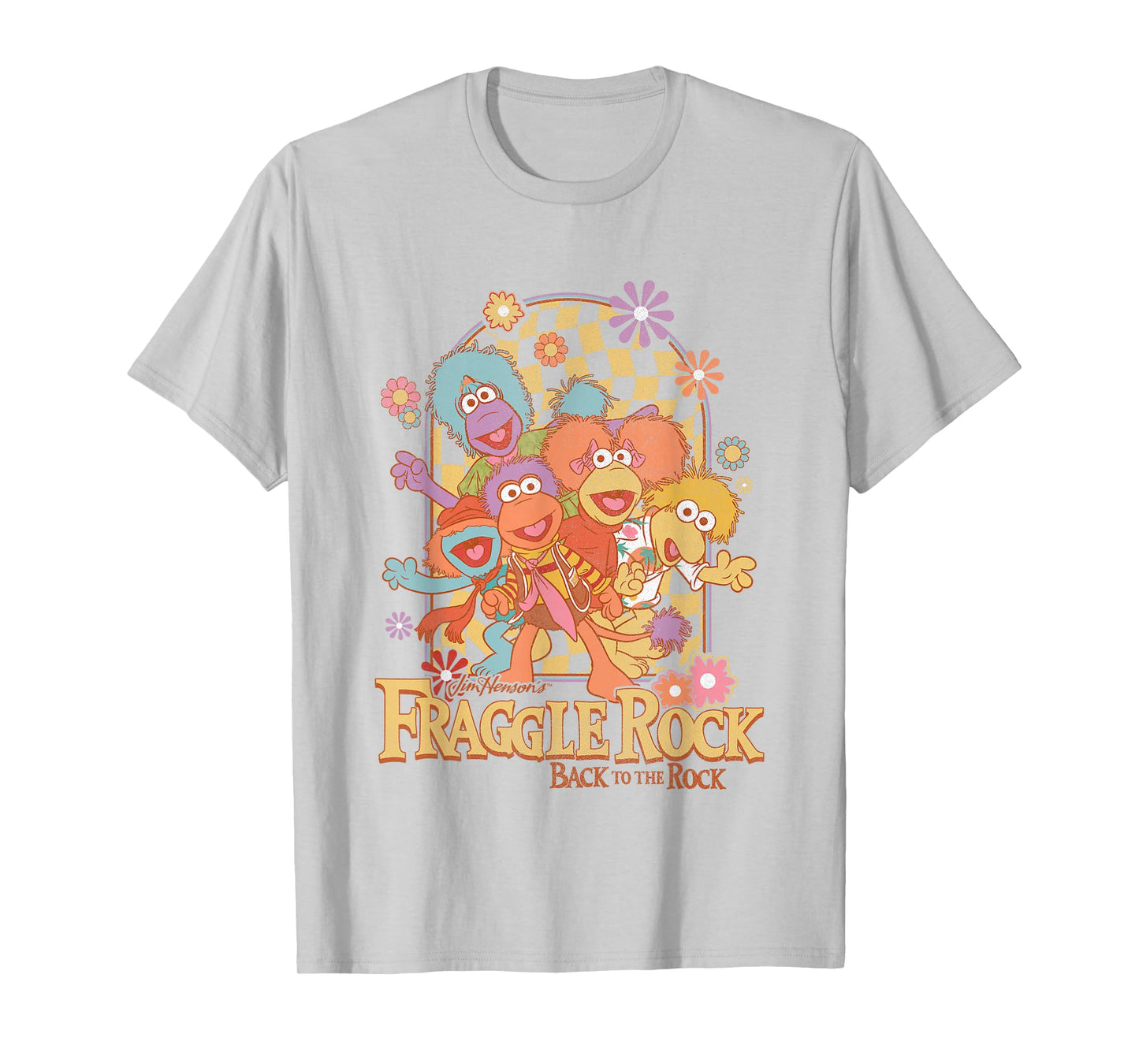 Fraggle Rock Back To The Rock Group Shot Vintage Chest Logo T-Shirt