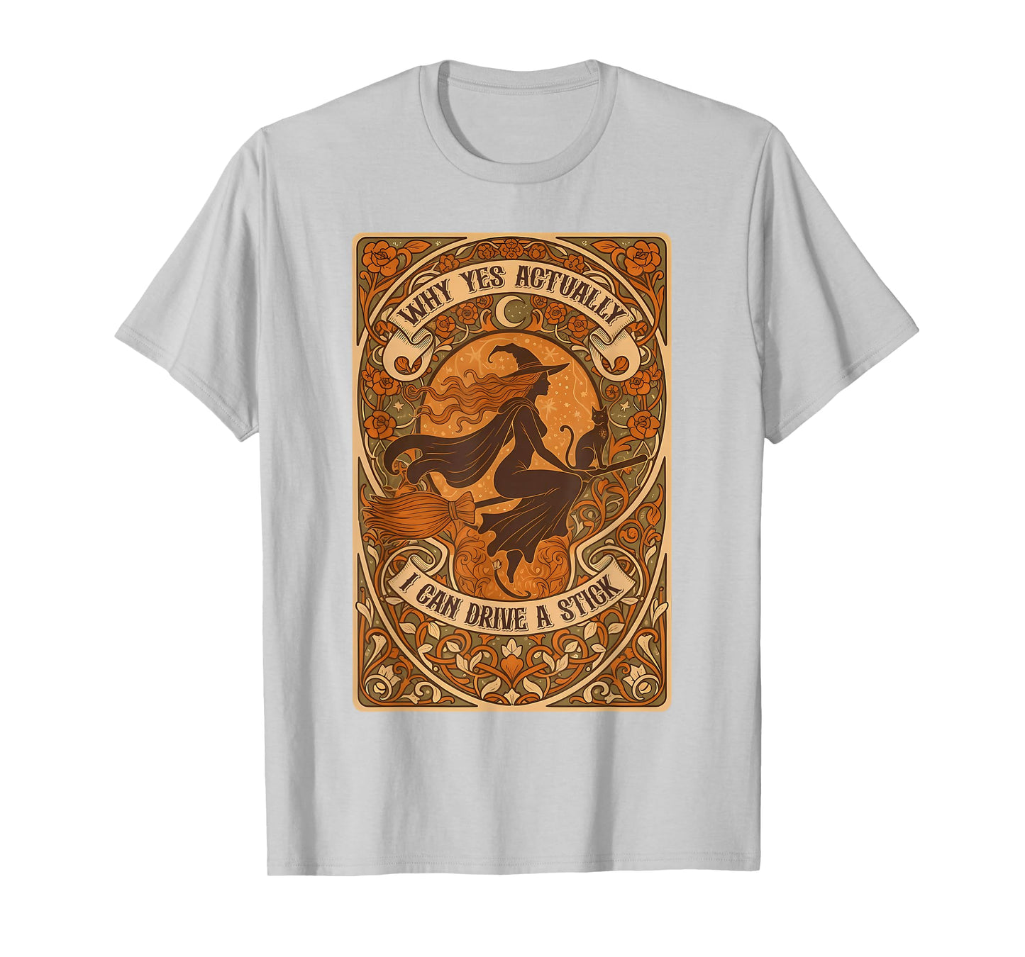 Why Yes I Can Drive a Stick Funny Halloween Witch Women Girl T-Shirt