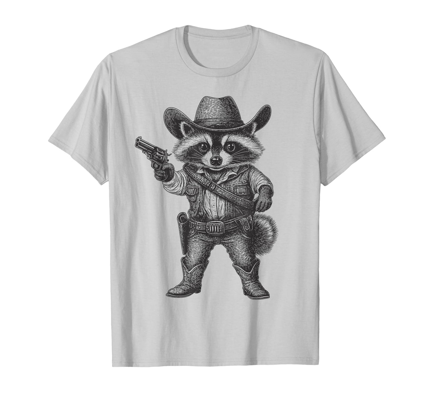 Raccoon Cowboy Hat Funny Western Cute Raccoon Lover Vintage T-Shirt