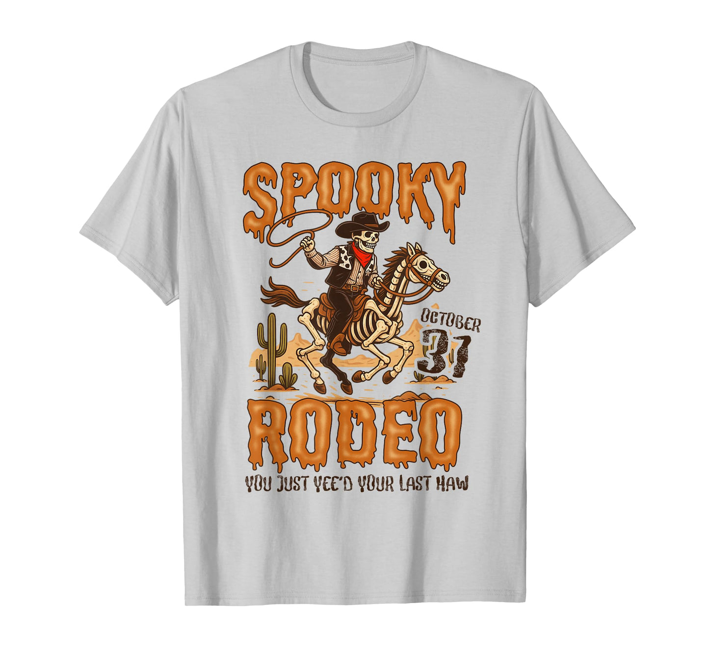 Halloween Vibes Spooky Wild West Skeleton Cowboys Western T-Shirt