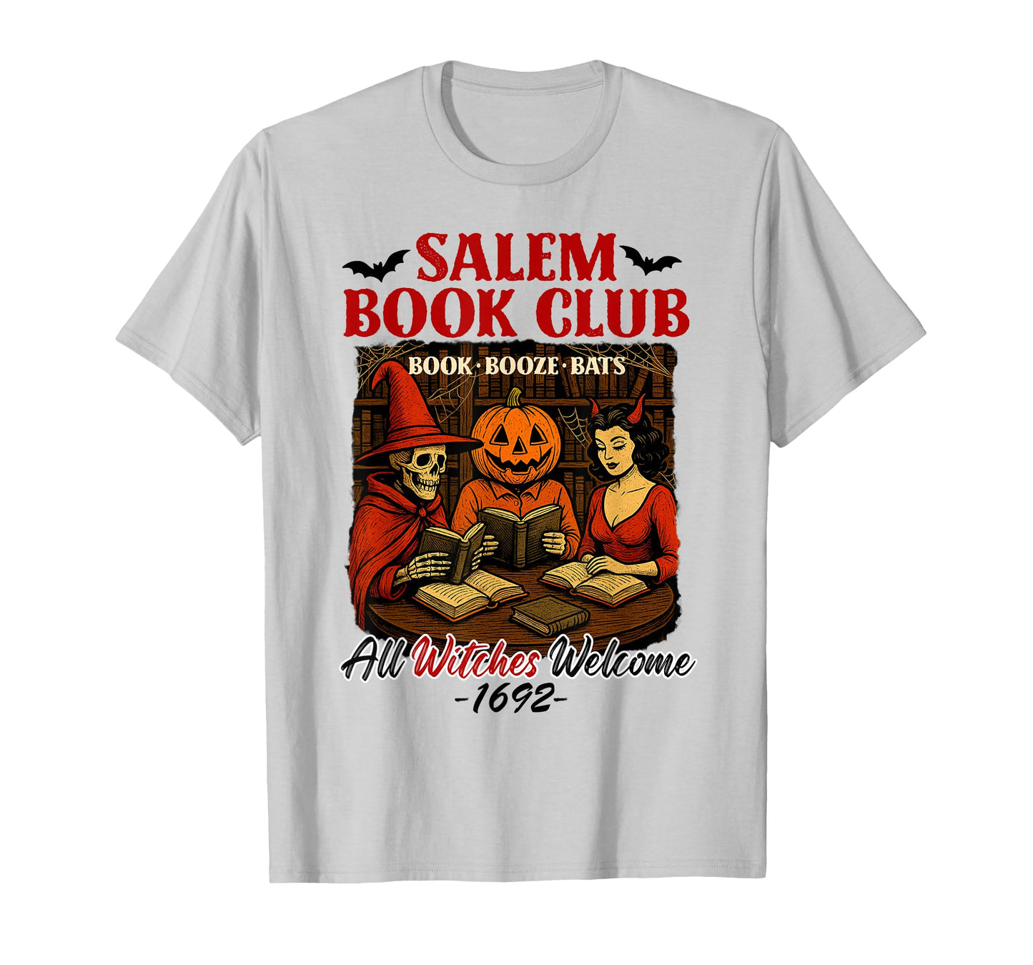 Halloween Vibes Spooky Reading Lover Bookish Salem Book Club T-Shirt