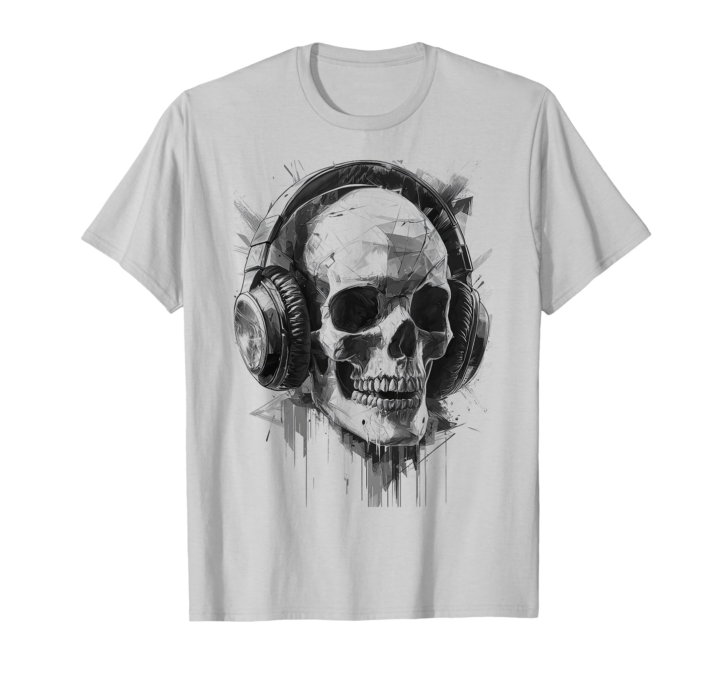 Skull with Headphones | Minimalist Design | Graphic T-Shirt