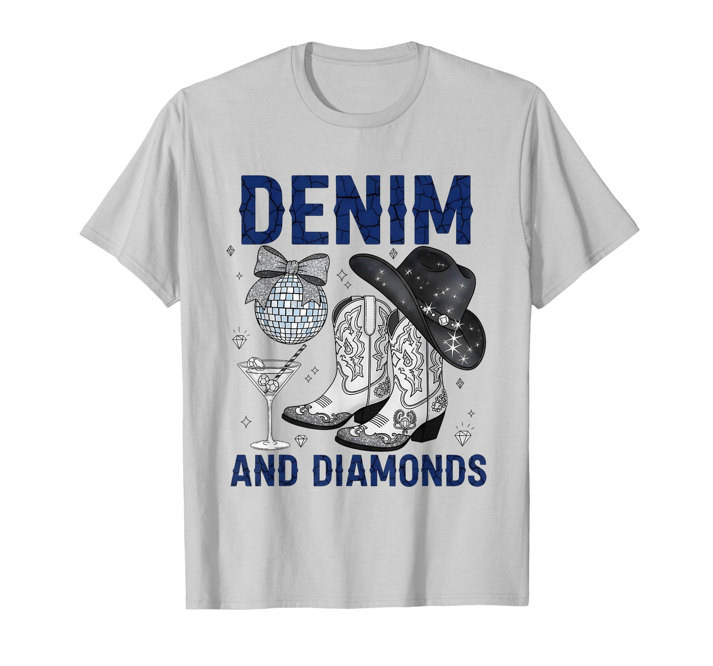 Denim and Diamonds Western Women Boots Jeans Rodeo Cowgirl T-Shirt