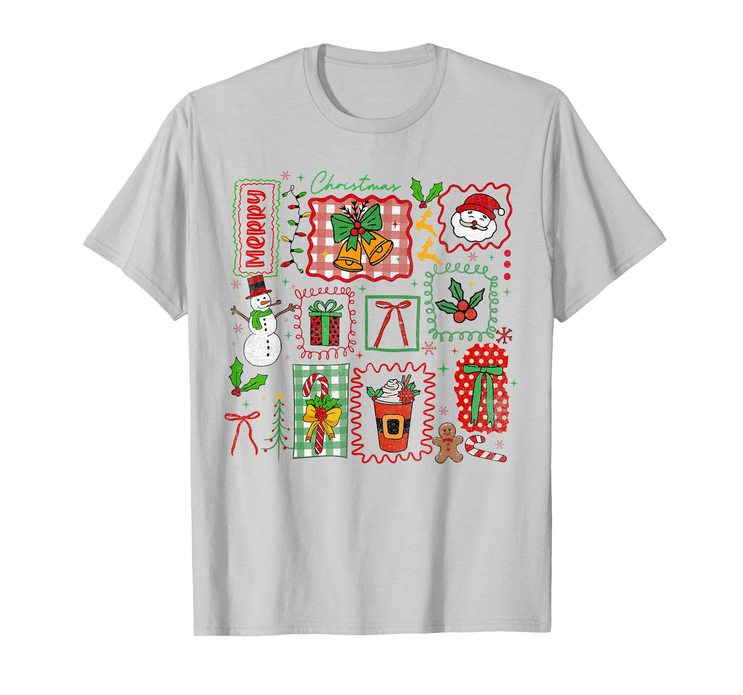 Merry Christmas Bow Coquette Preppy Cute Xmas Women Kids T-Shirt