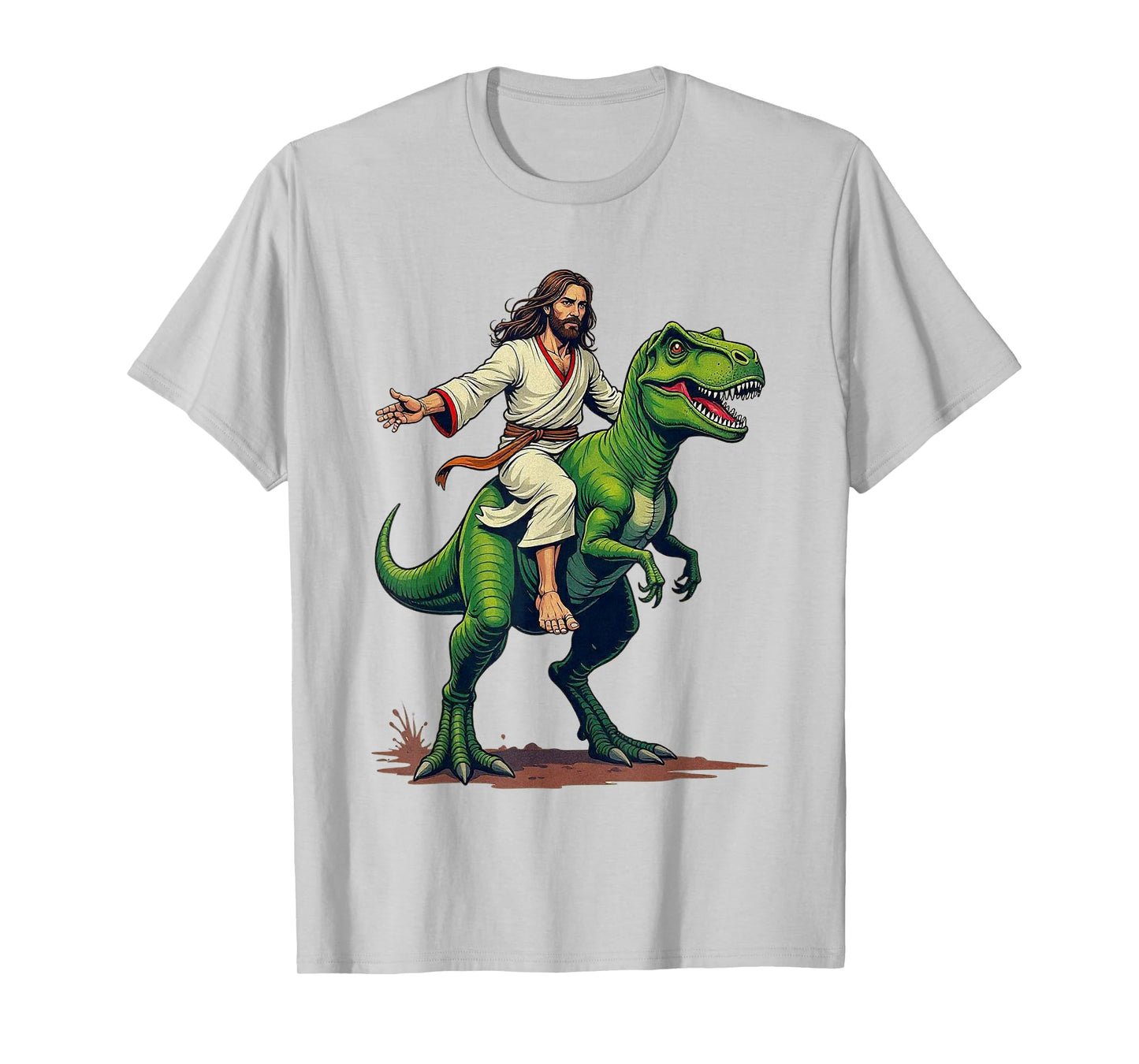 Epic Jesus Riding a T-Rex - Dinosaur T-Shirt