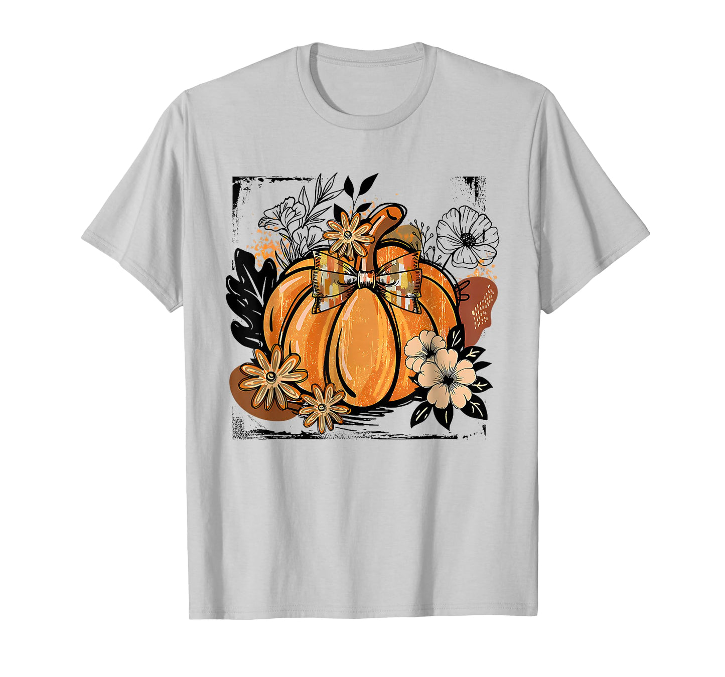 Floral Fall Pumpkin Boho Pumpkin Coquette Vintage Autumn T-Shirt