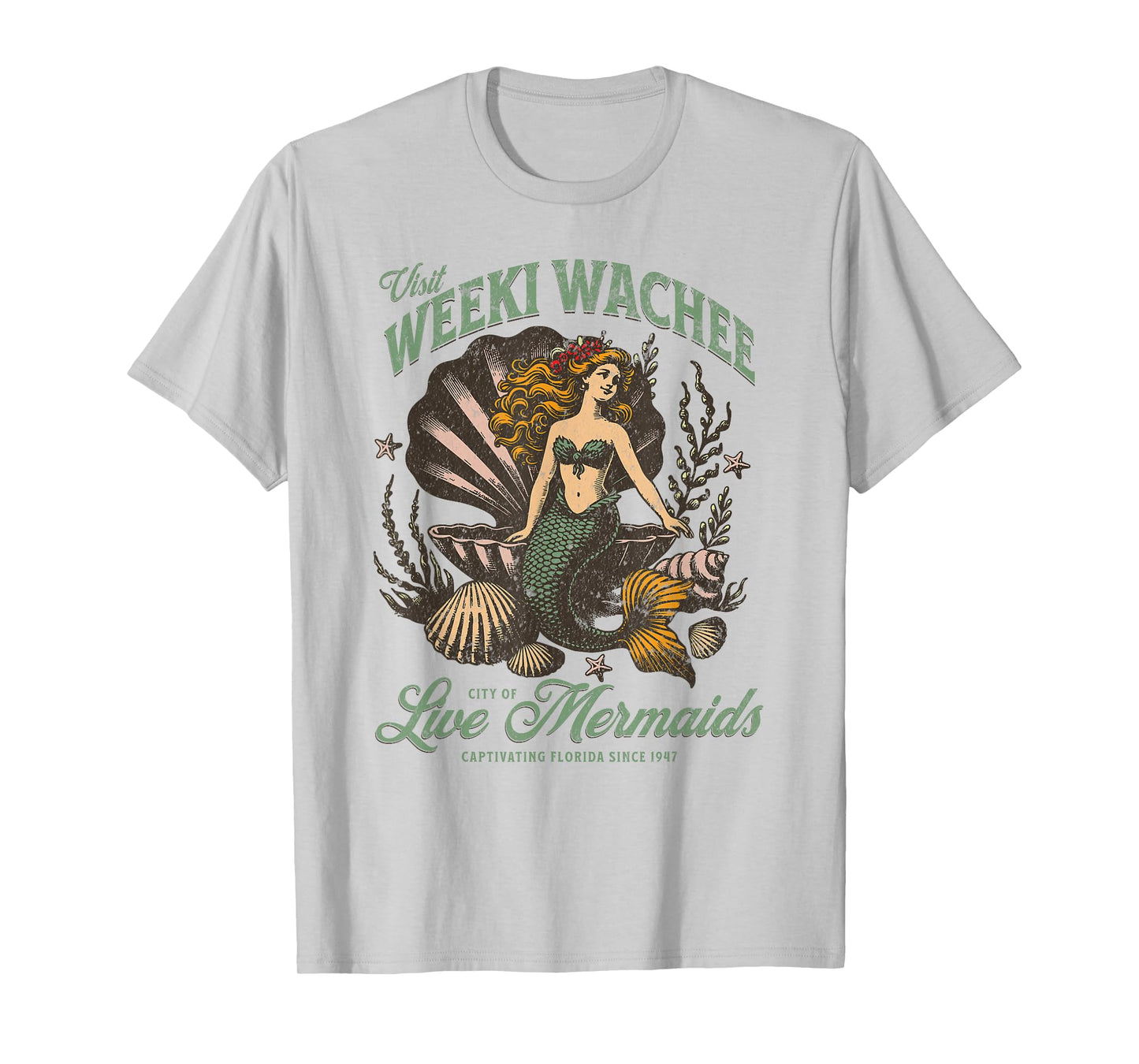 Visit Weeki Wachee City of Mermaids Florida 1947 Tourist T-Shirt