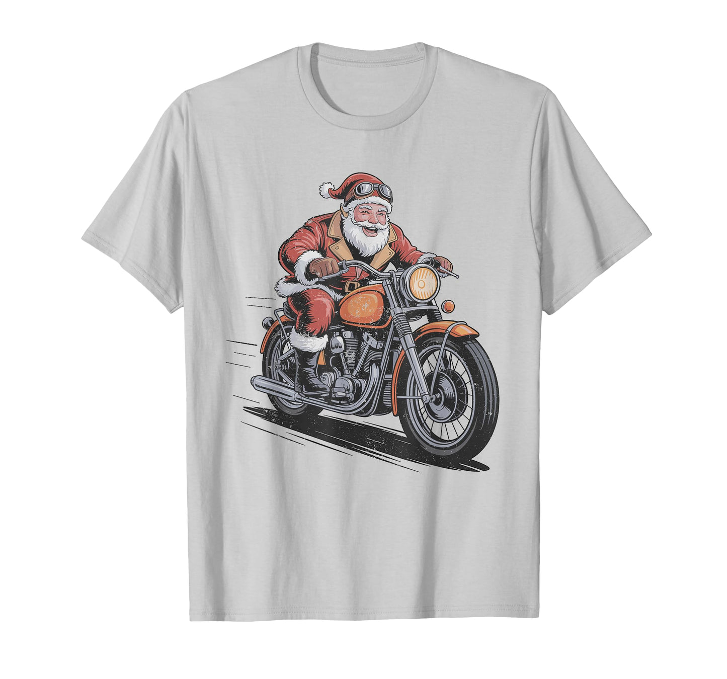 Santa Riding Motorcycle Christmas Holiday Vintage 90s T-Shirt