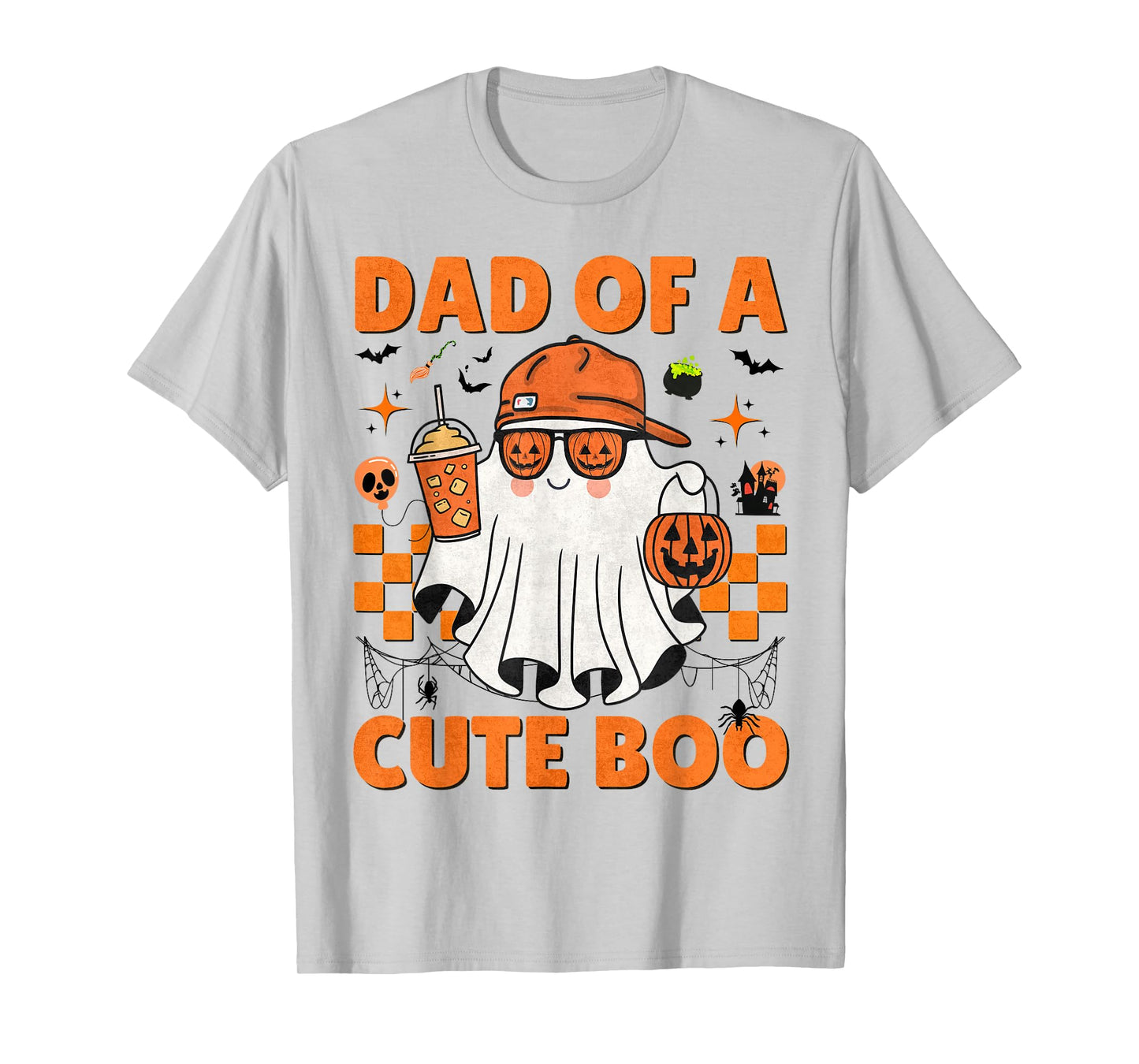 Funny Dad Halloween Boo Ghost Pumpkin Glasses Coffee Men T-Shirt