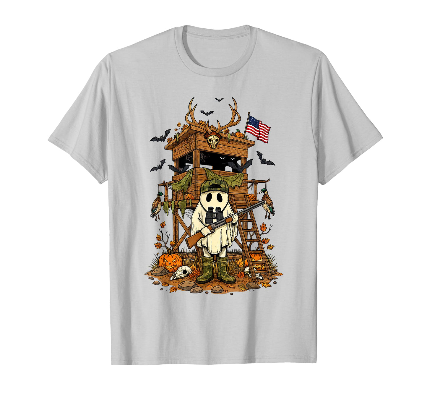 Halloween Vibes Spooky Season Boo Ghost Camo Candy Hunter T-Shirt