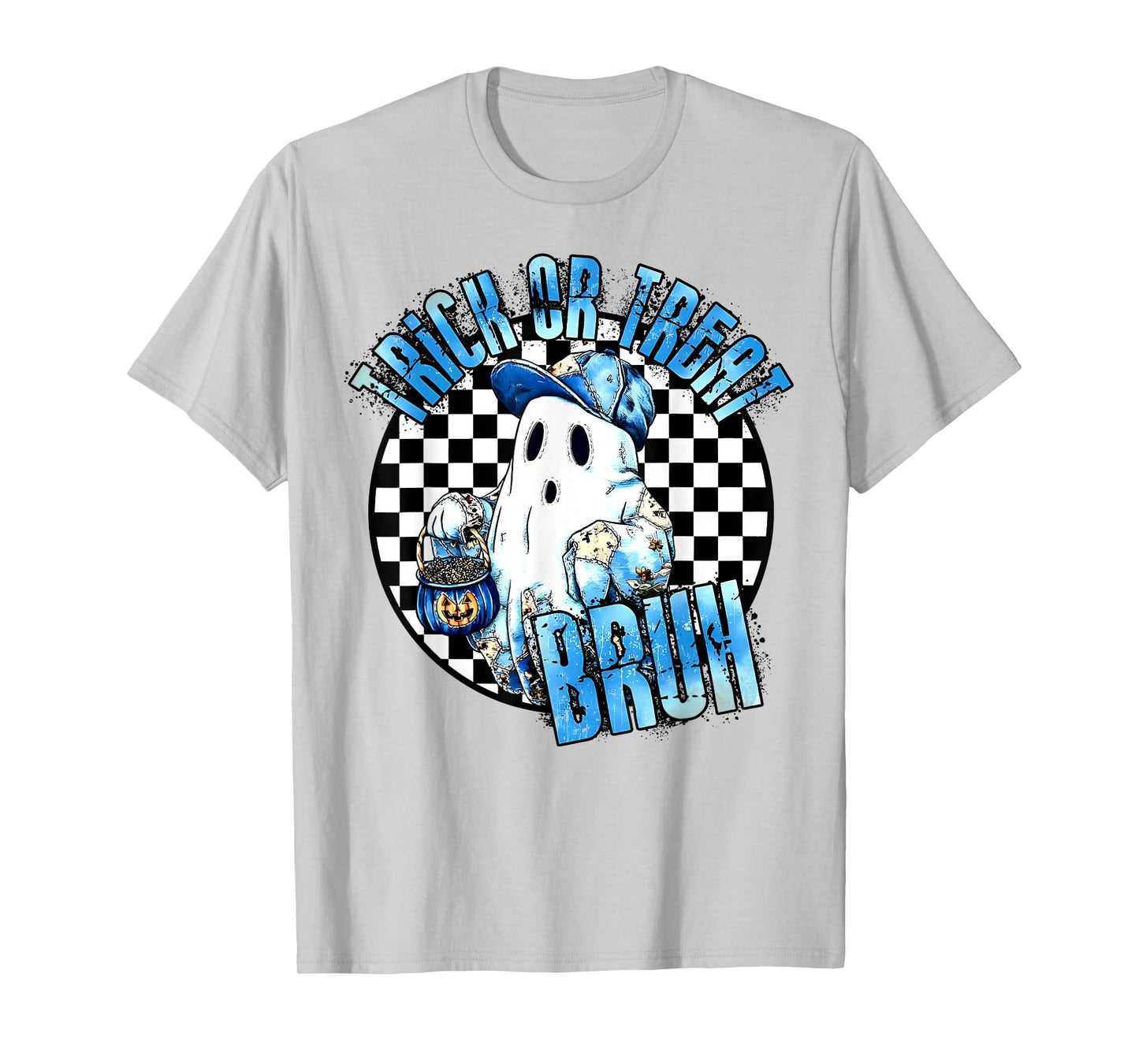 Bruh Ghost Halloween Cute Ghost Trick Or Treat Boys Kids T-Shirt