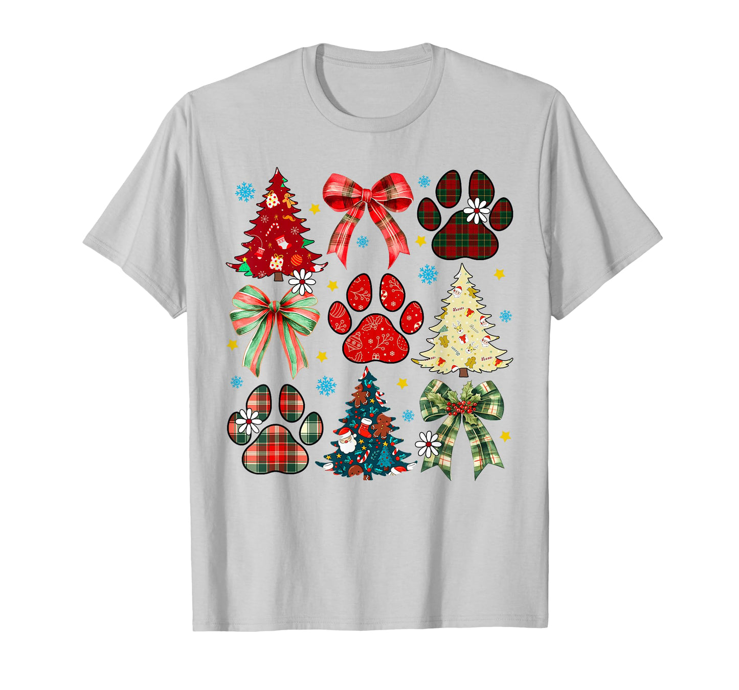 Christmas Xmas Dog Mom Dog Paws Coquette Bow Tis The Season T-Shirt