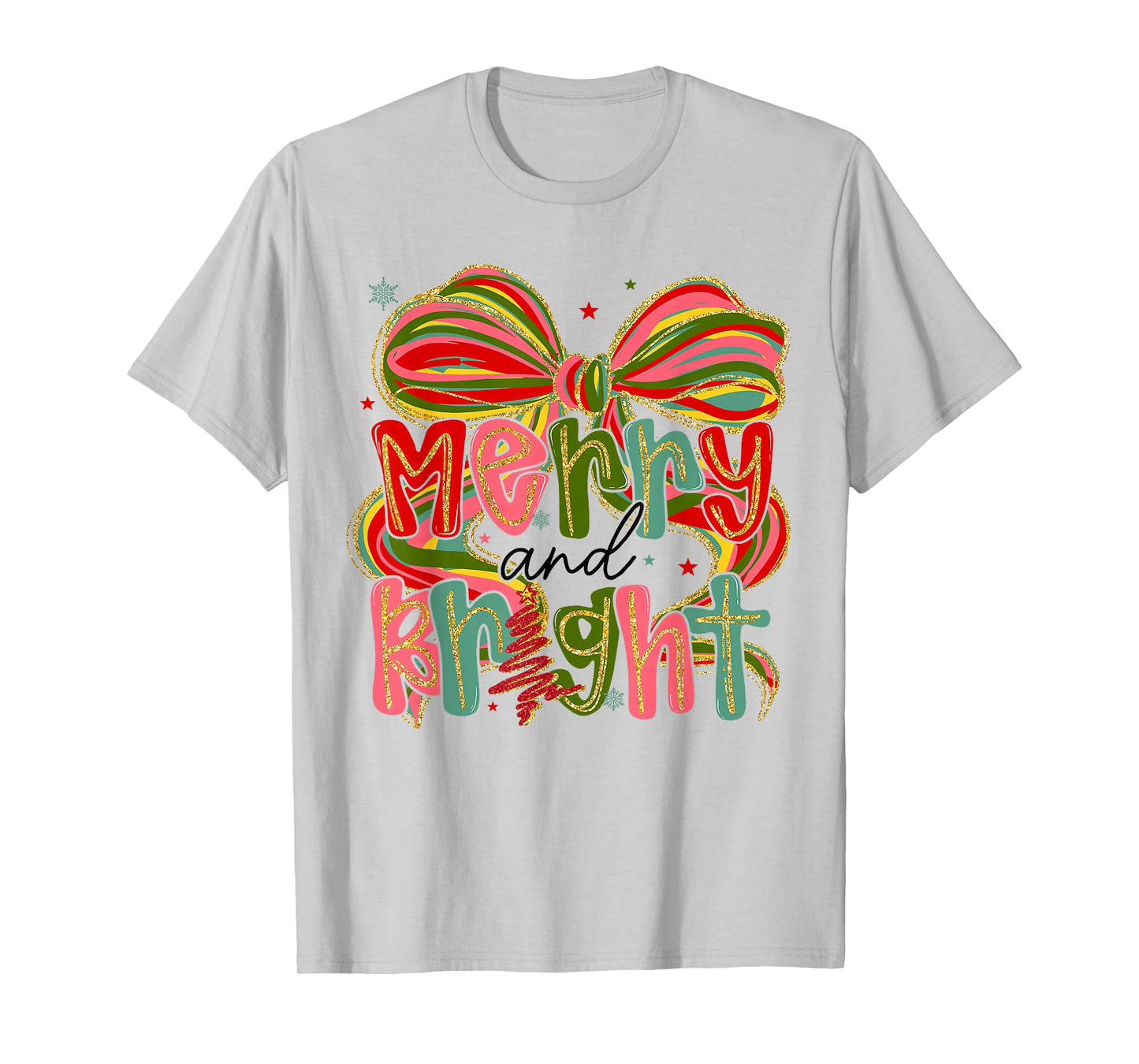 Coquette Bow Merry Christmas Preppy Xmas Pajamas Women Kids T-Shirt