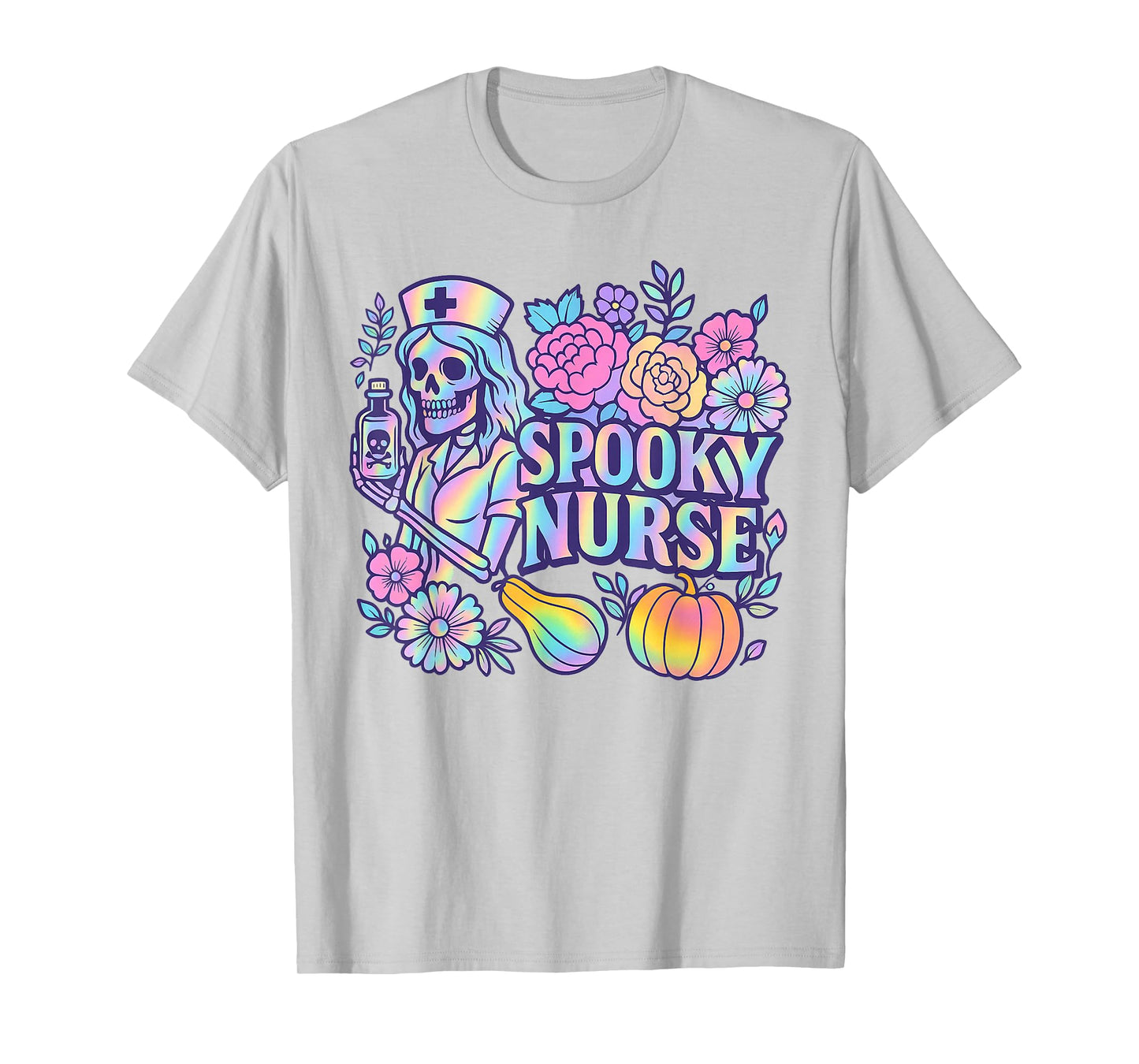 Spooky Nurse Halloween RN Nursing Skeleton Medical Student T-Shirt