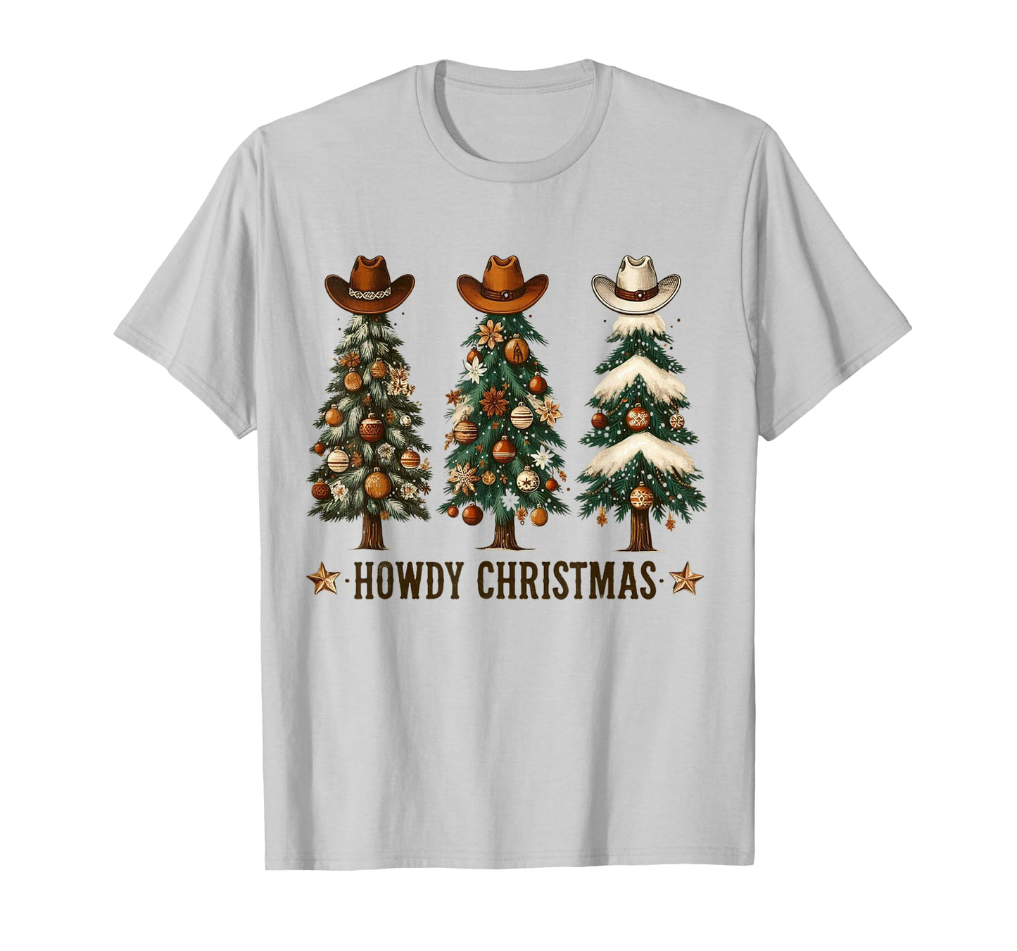 Howdy Christmas Xmas Tree Cowboy Western Coquette Bow Pajama T-Shirt